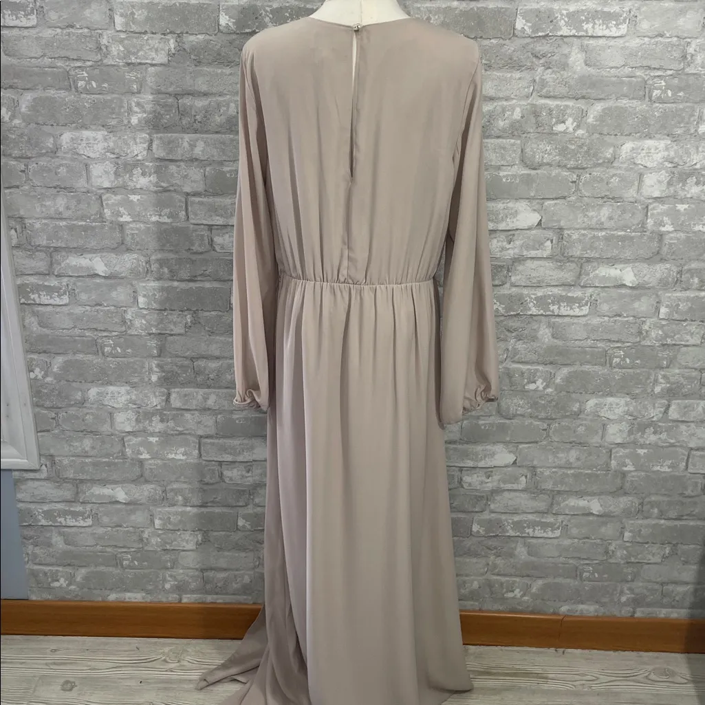 Show Me Your MuMu Lady Long Sleeve Wrap Dress in Show Me The Ring Crisp - Image 6