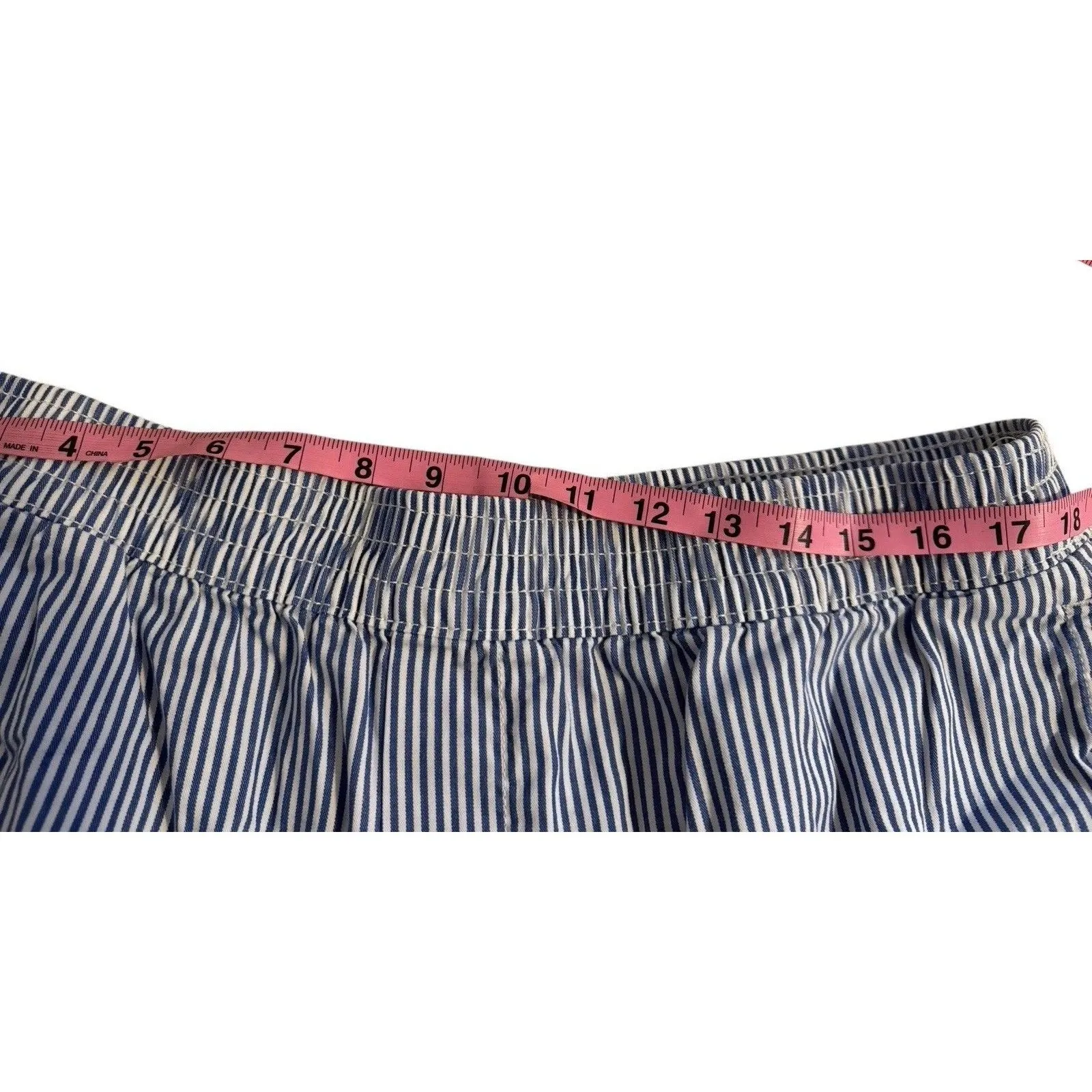 Women's Free Assembly Pull On Boxer Shorts Size XL Blue/White Striped EUC Blue - Image 8