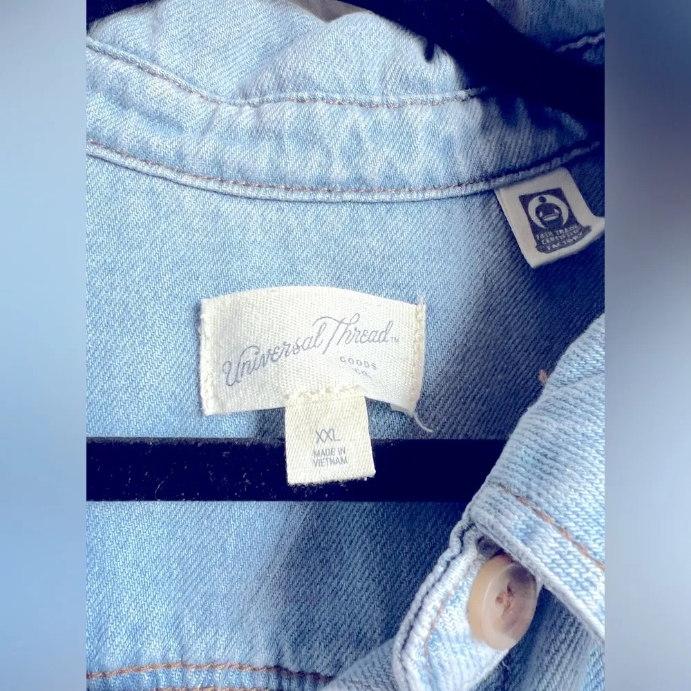 Universal Threads Universal Thread Denim Button Down Dress - Image 3