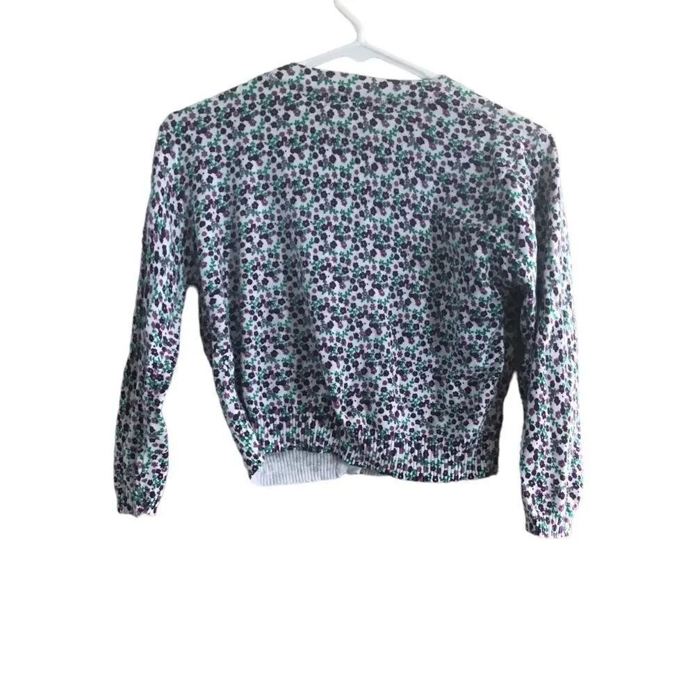 Wet Seal Large Purple White Floral Sweater - Image 5