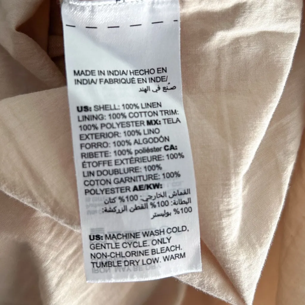 Chico’s Linen Embroidered Midi Skirt Beige Neutral Sz 0 (US 4/6) Small - Image 4