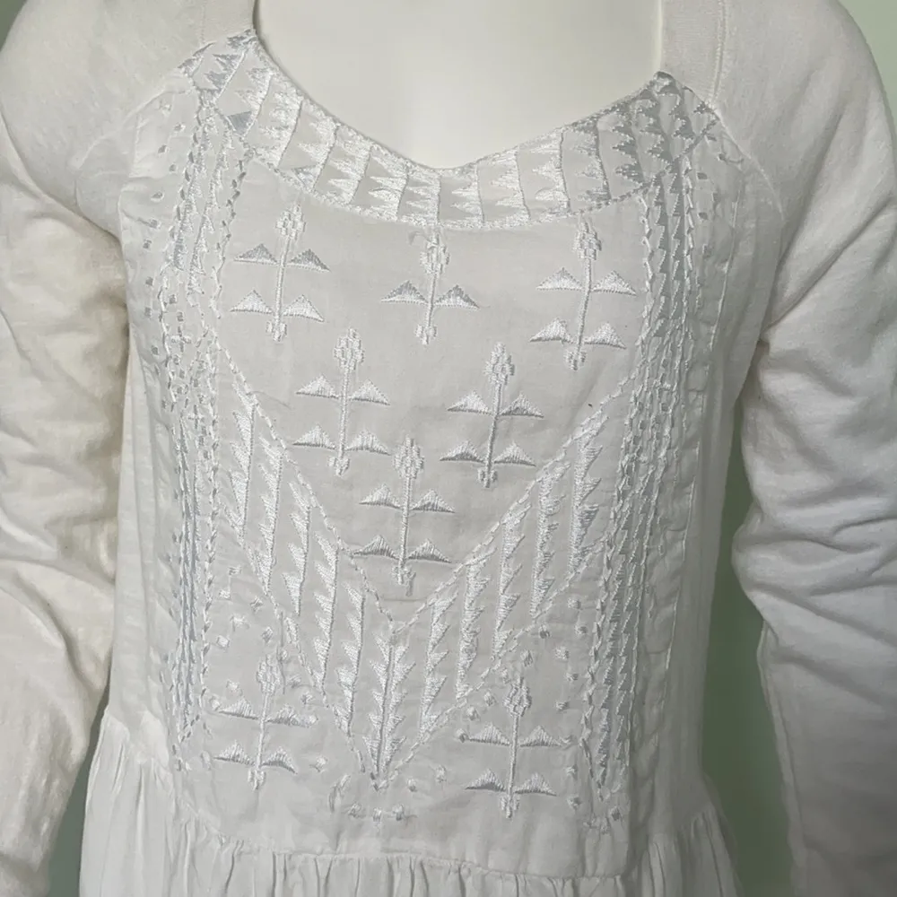 Free People white long sleeve embroidered shirt - Image 2