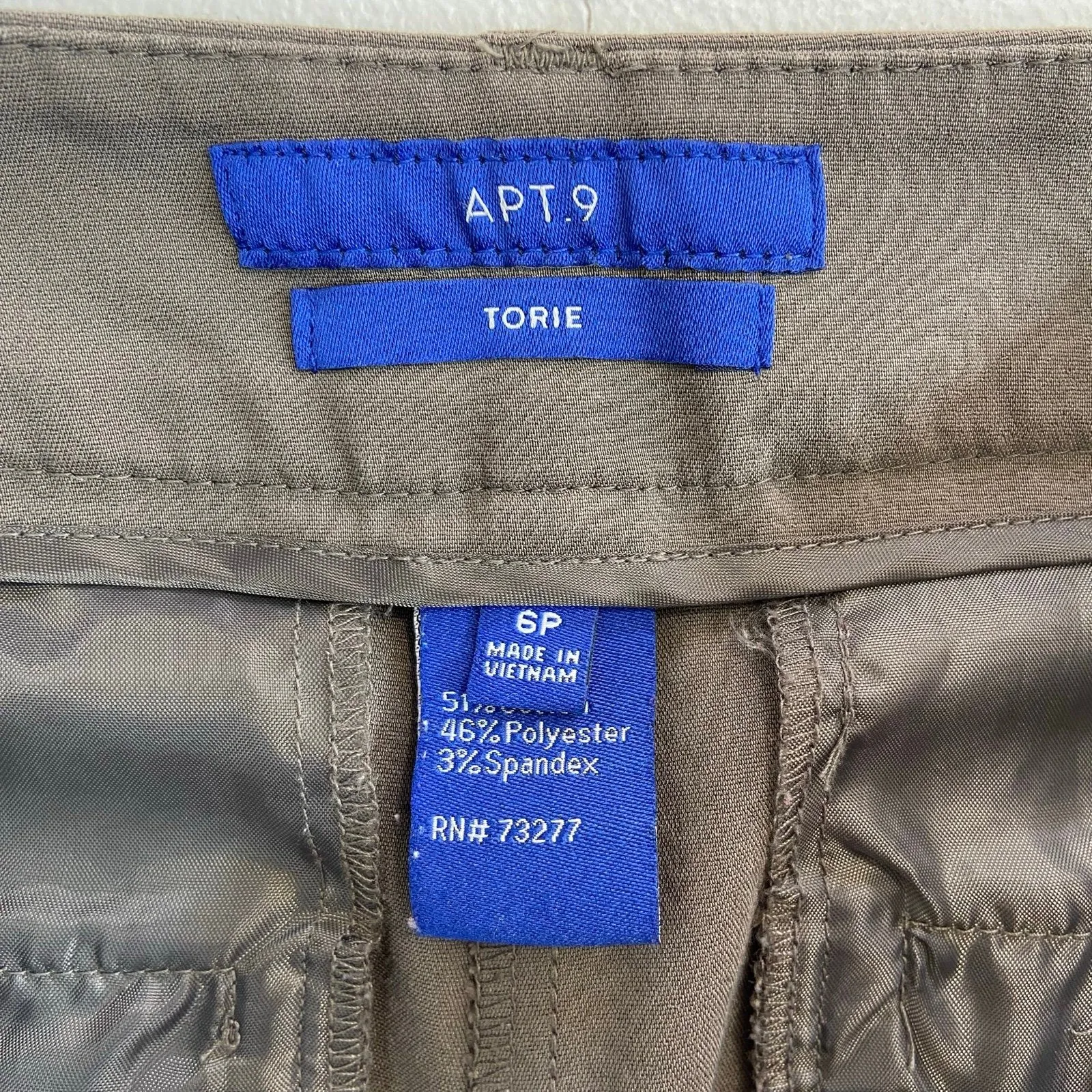 Apt. 9 women's gray Torie cotton stretch flat front straight dress pants office - Image 9