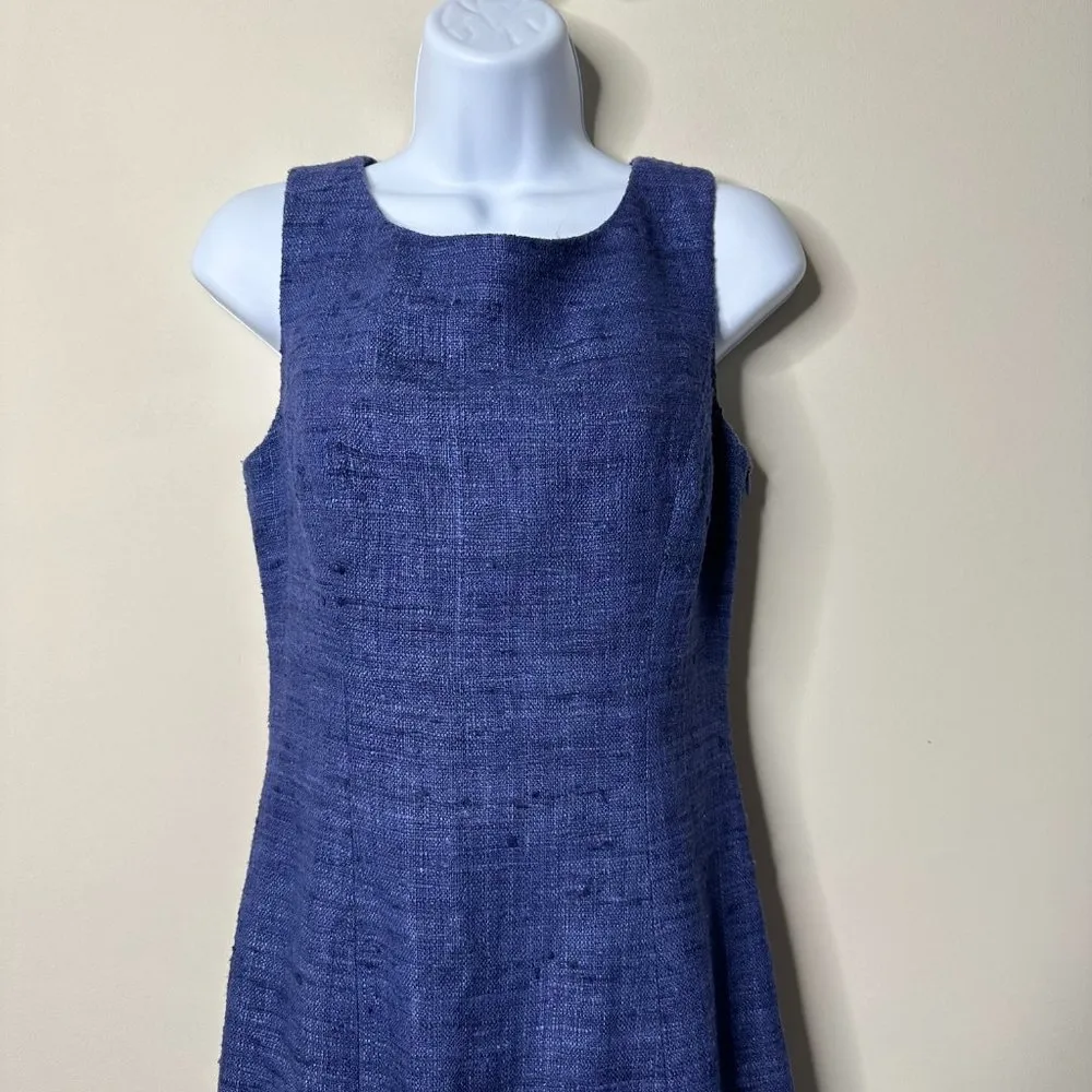 Trina Turk Blue 100% Silk Floral Cutout Sleeveless Dress Women's 4* - Image 2