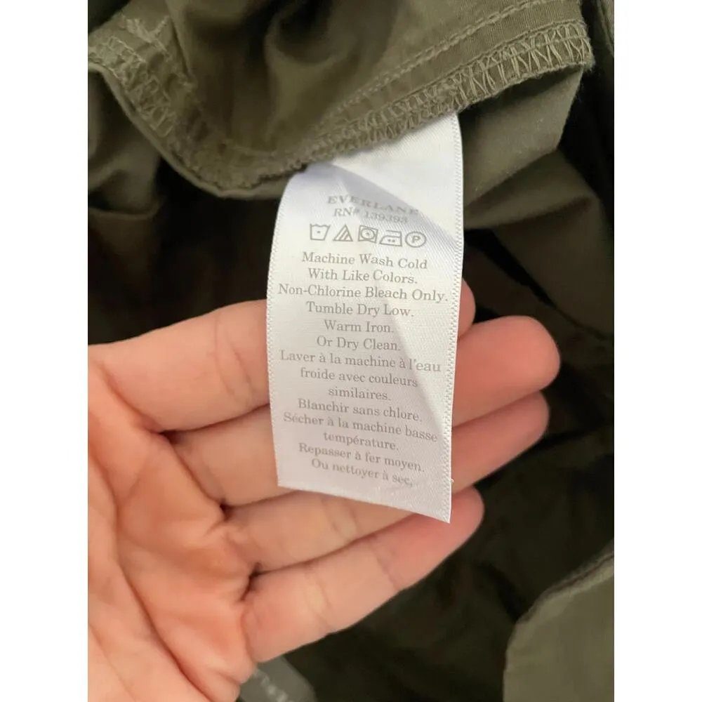 Everlane Poplin High Rise Pleated Cotton Pleated Chino Pants Green Size 2 - Image 12