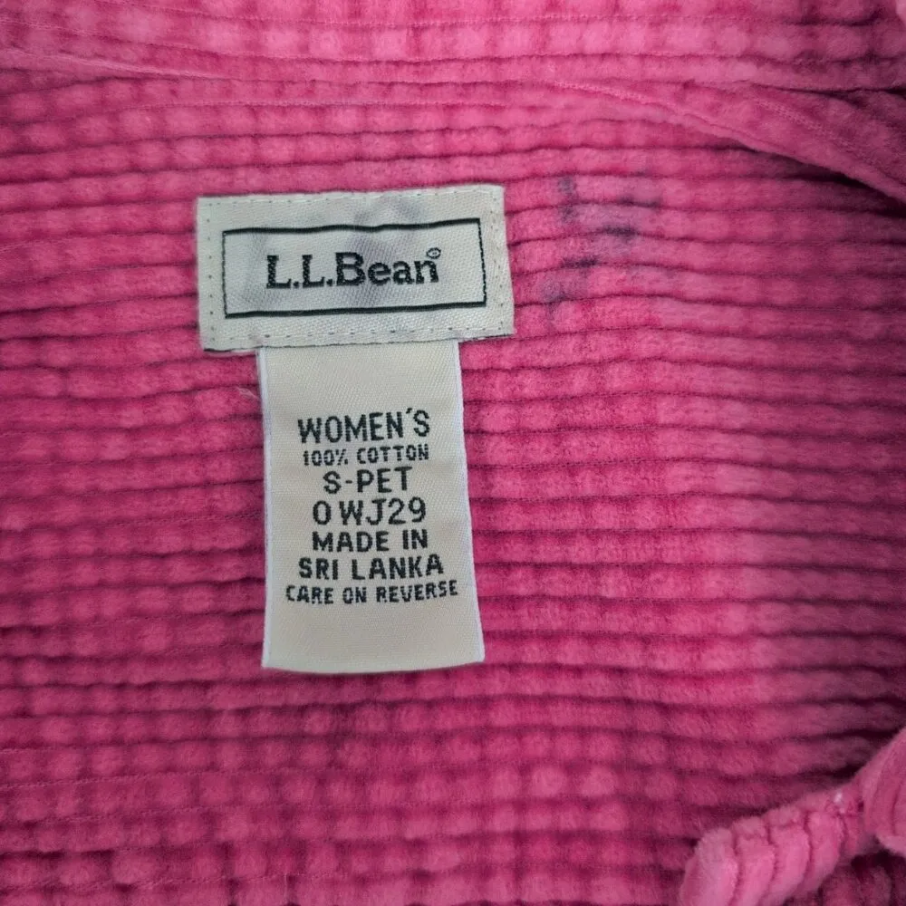 Ladies' LL Bean WIde Bone Corduroy Pink Heavy Shirt Small P Size undefined - Image 2