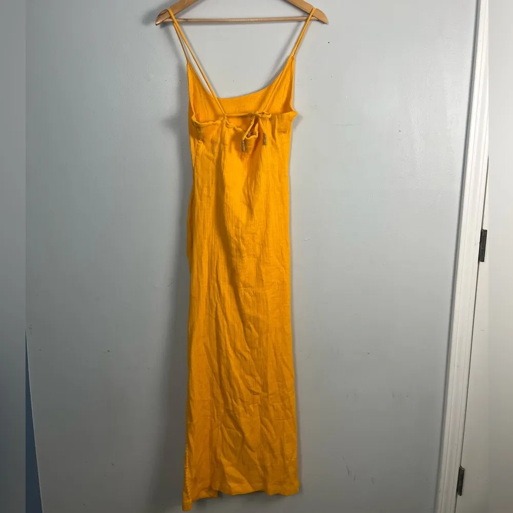Free People Allure Maxi Dress Smock Fit Sleeveless Yellow Gold Size Small - Image 8