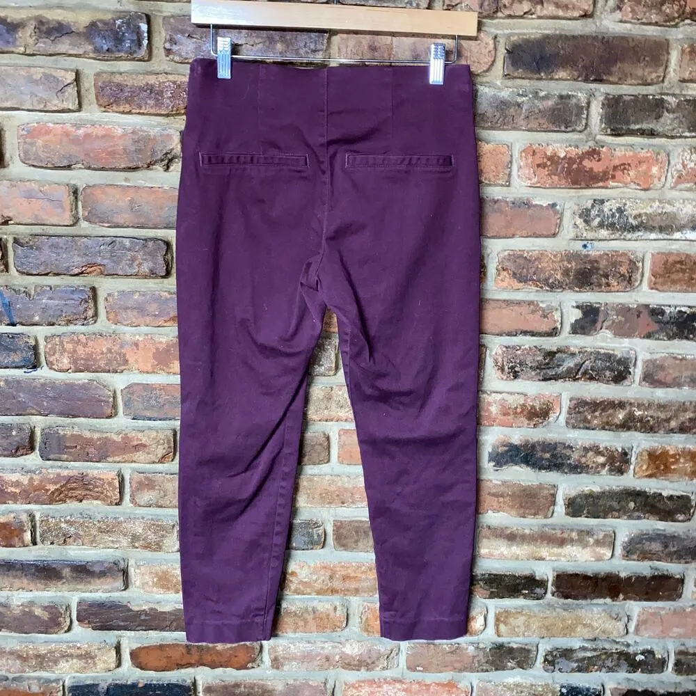 Old Navy Burgundy Slim Fit WOW Chino Ankle Cropped Pants Women's Size 6P Petite - Image 3