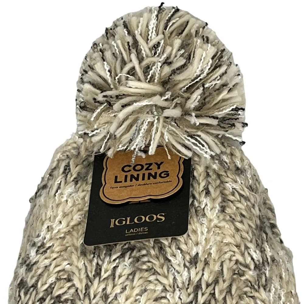 Igloos Pom Pom Green and Beige Bernie with Fuzzy and Cozy Interior New with Tags - Image 5