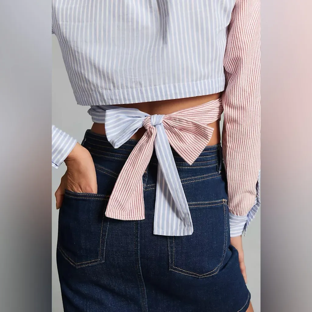 NWT Maeve Two-Tone Wrap Shirt Size XS - Image 5