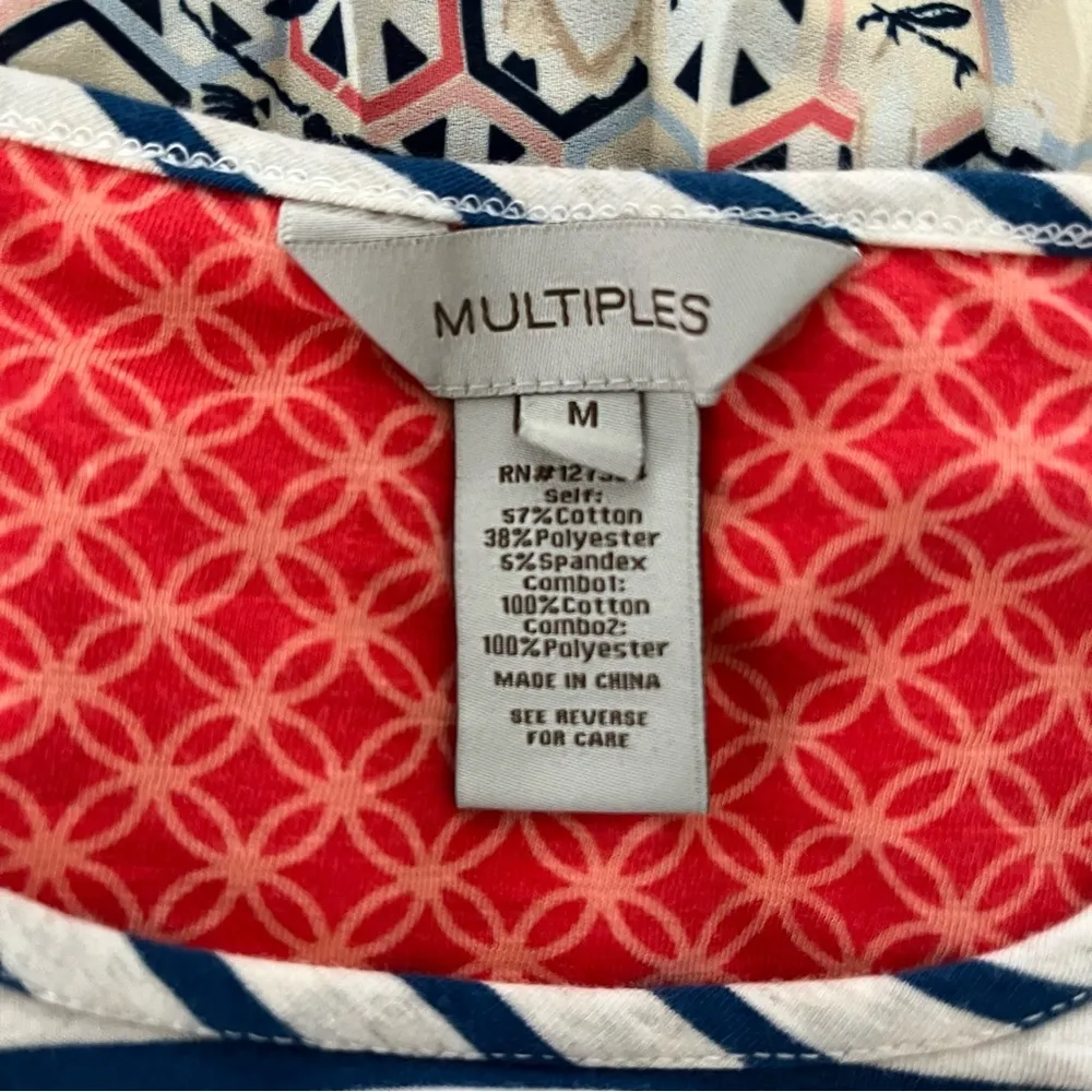 Multiples  Mixed Print Mixed Media Top, Sz M - Image 10