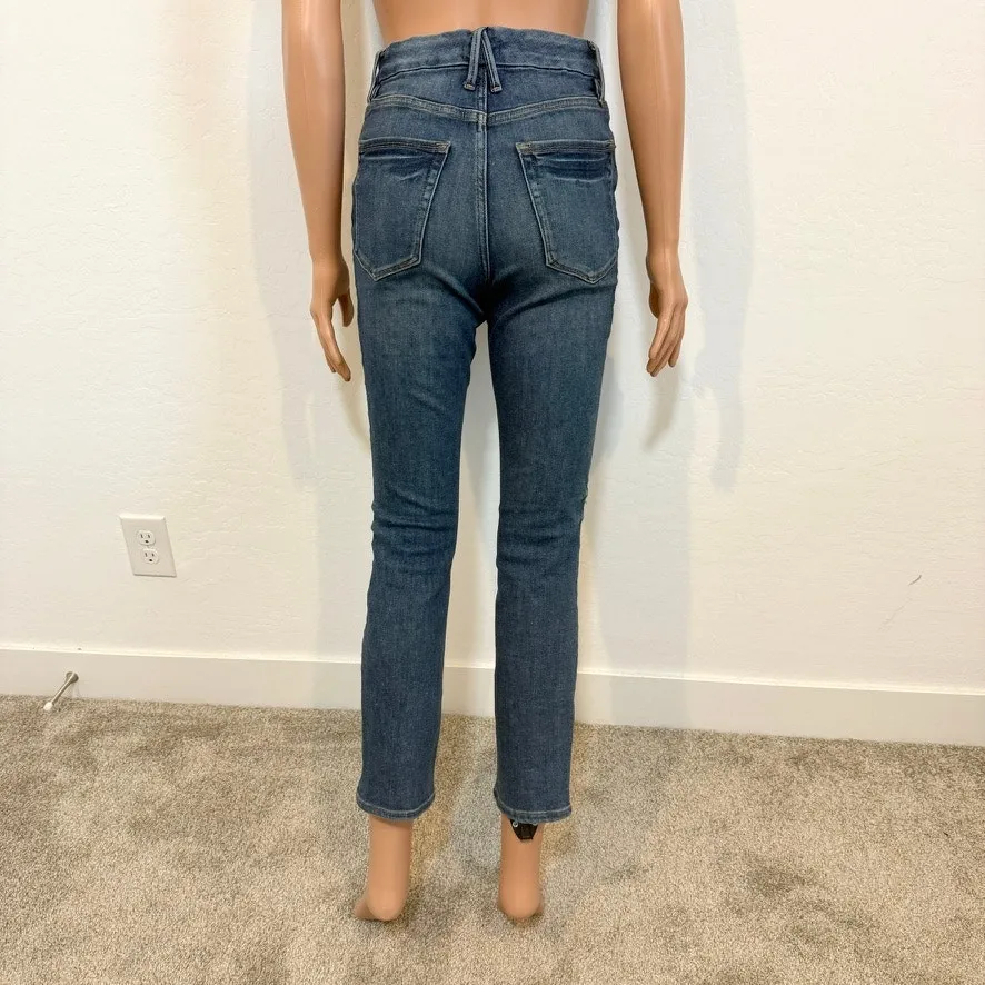 Good American 4/27 distressed high rise waist stretch jean J2 3021 - Image 13