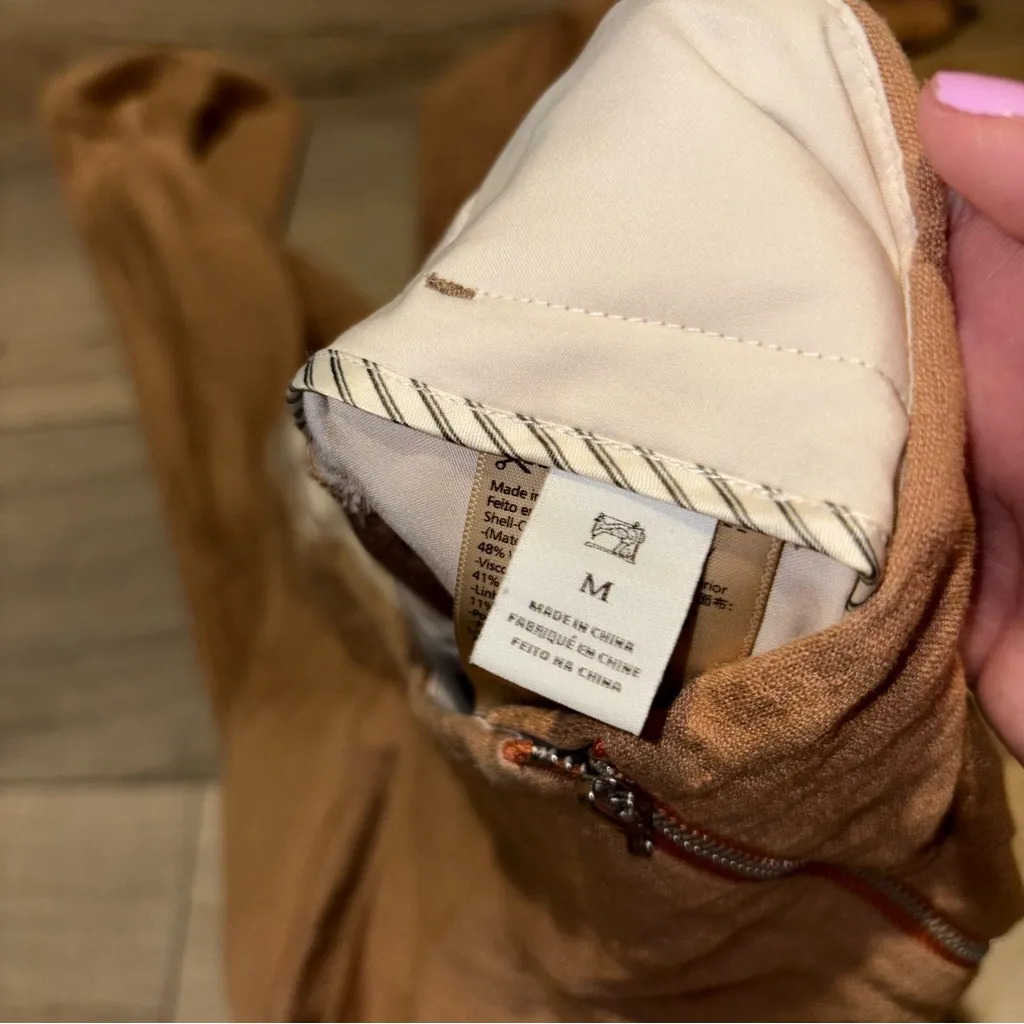 Scotch & Soda linen zip front trouser pants straight leg brown size medium - Image 5