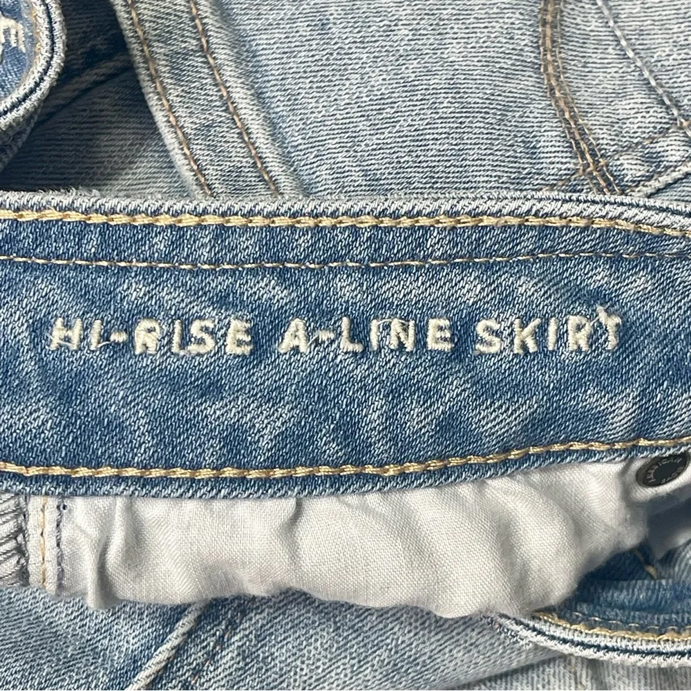 American Eagle Denim Button Up Mini Skirt High Rise A-line Jean Skirt 2 XS - Image 7