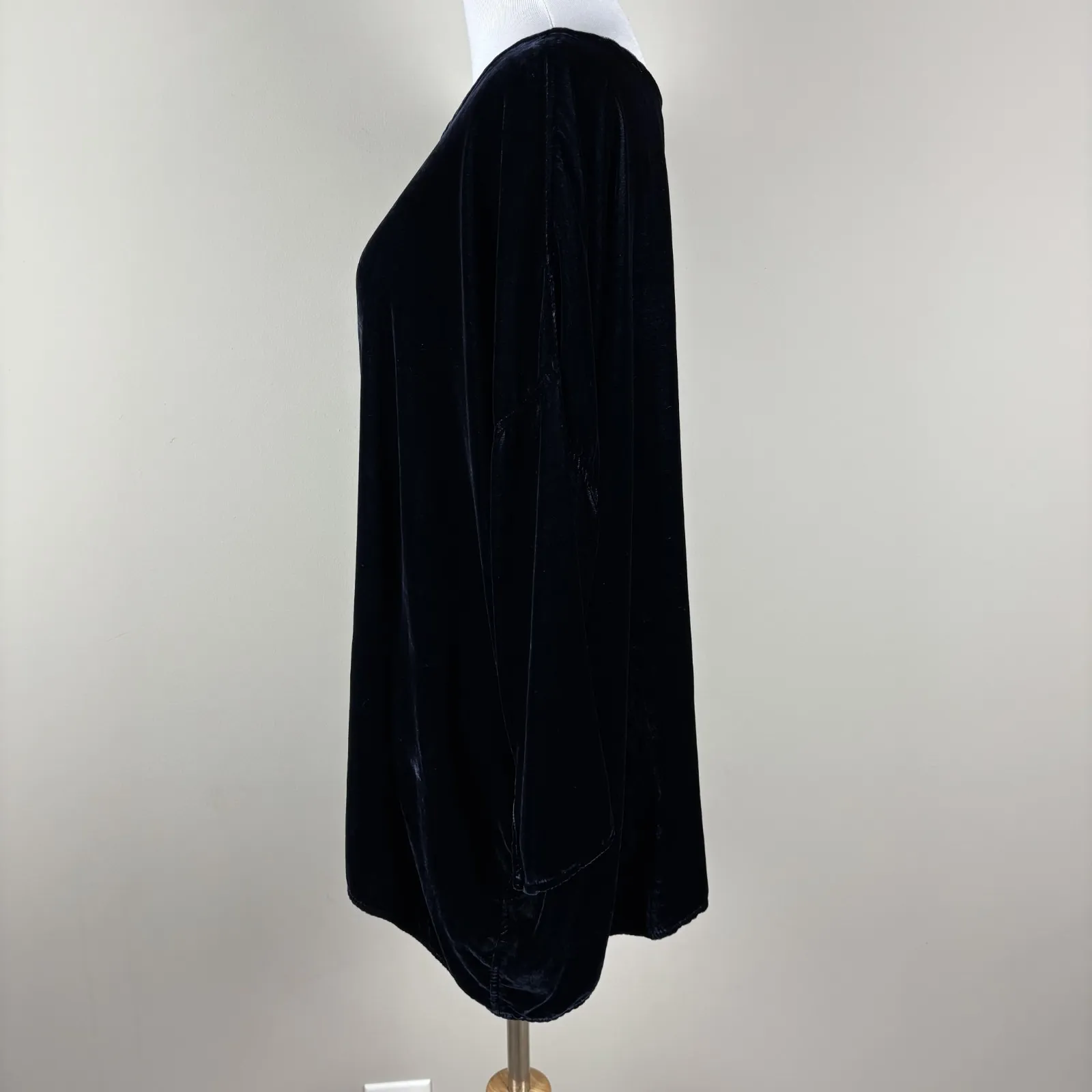 CP Shades Sibella Top Womens Small Velvet Silk Blend Boxy 3/4 Sleeve Oversized S - Image 6