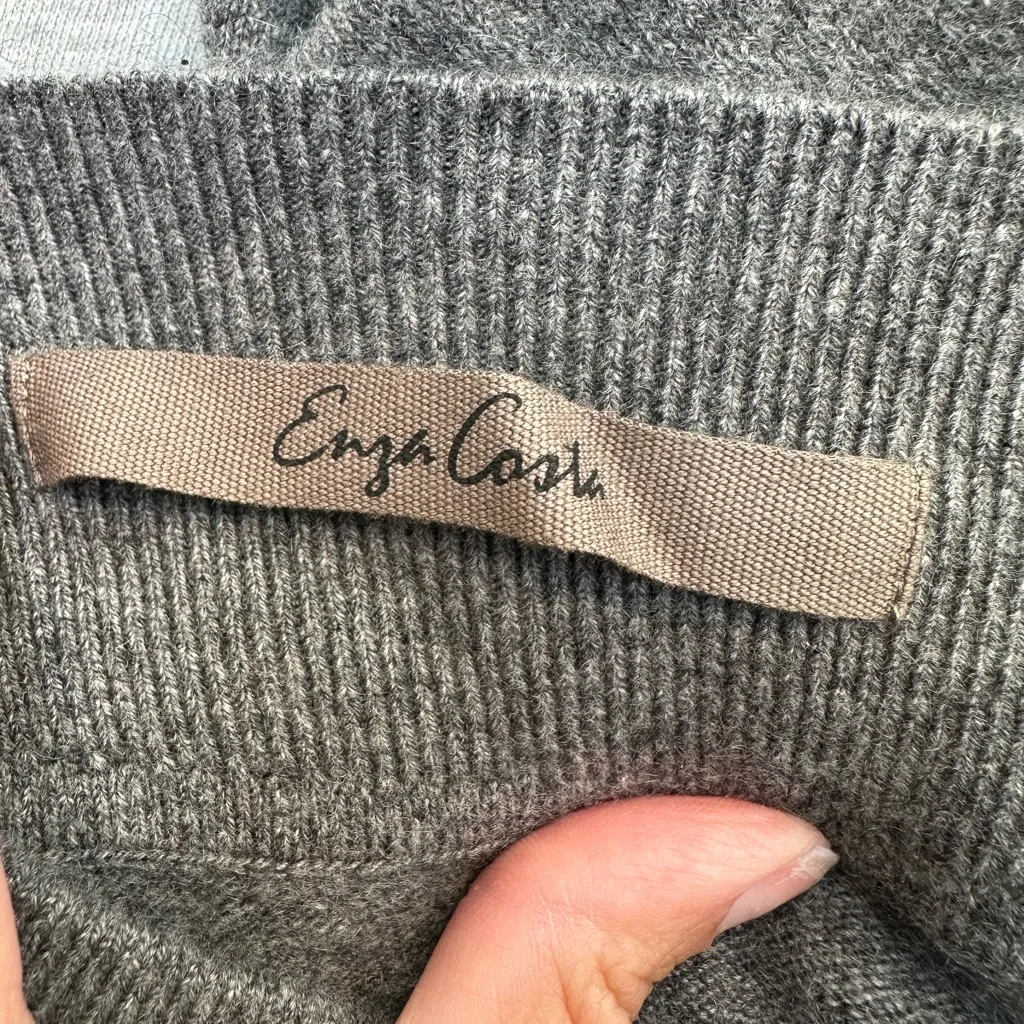 Enza Costa Chic Classic Cashmere Midi Pencil Skirt in Thunder Grey Size XS Gray - Image 8