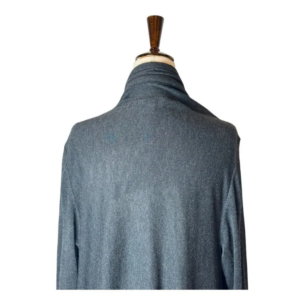 Ted Baker London Charcoal Gray Kristo Waterfall‎ Asymmetric Cardigan Sweater 8 - Image 7