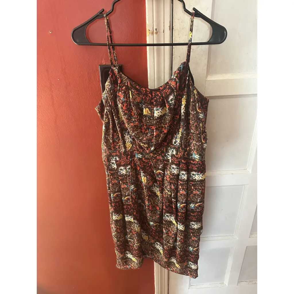 Sam Edelman Tribal Spirit Dress Abstract Prit Sundress Tulip Hem Size 10 - Image 4