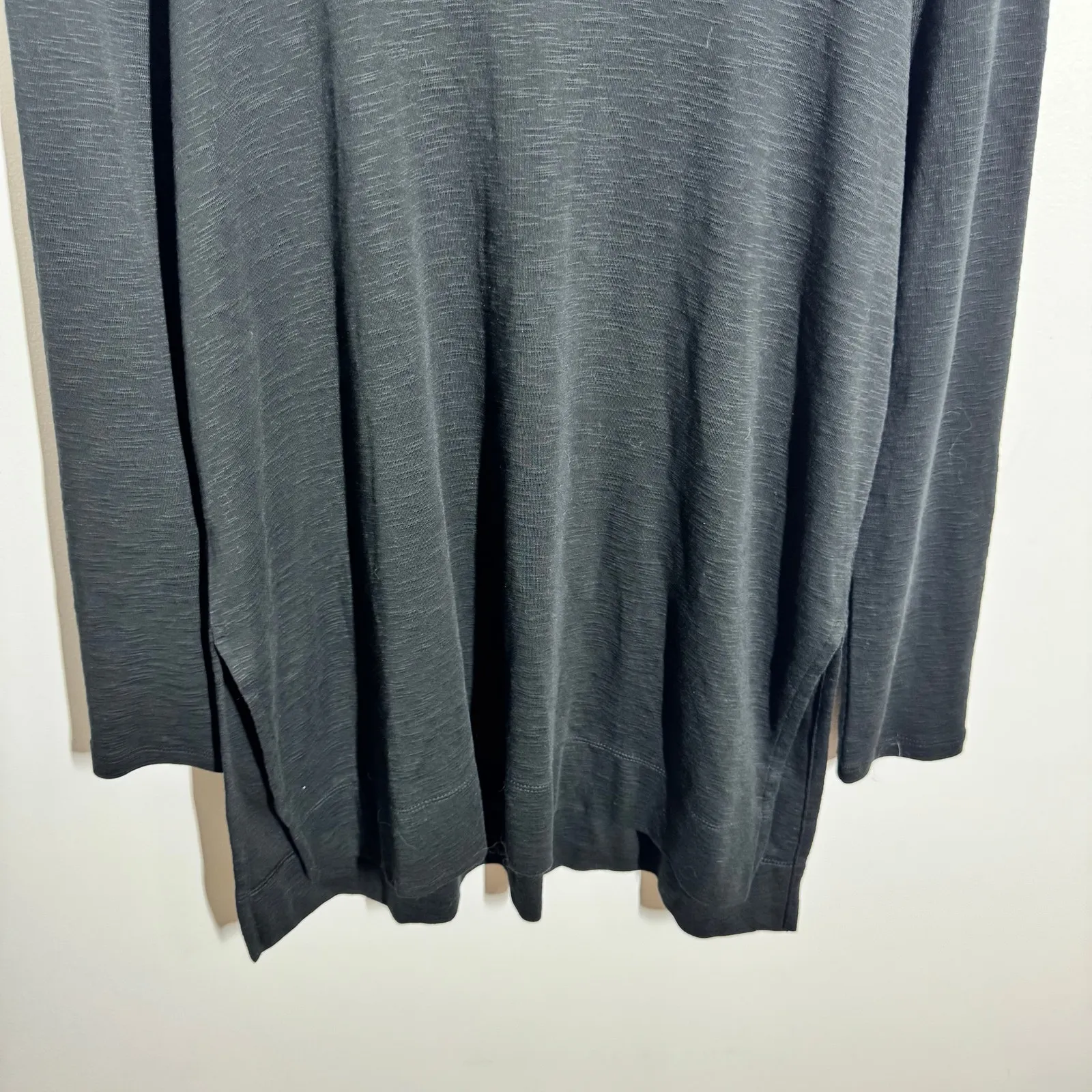 J. Jill Pima Cotton Cowl Neck Tunic Top Women M Black Relaxed Minimal Modest - Image 6