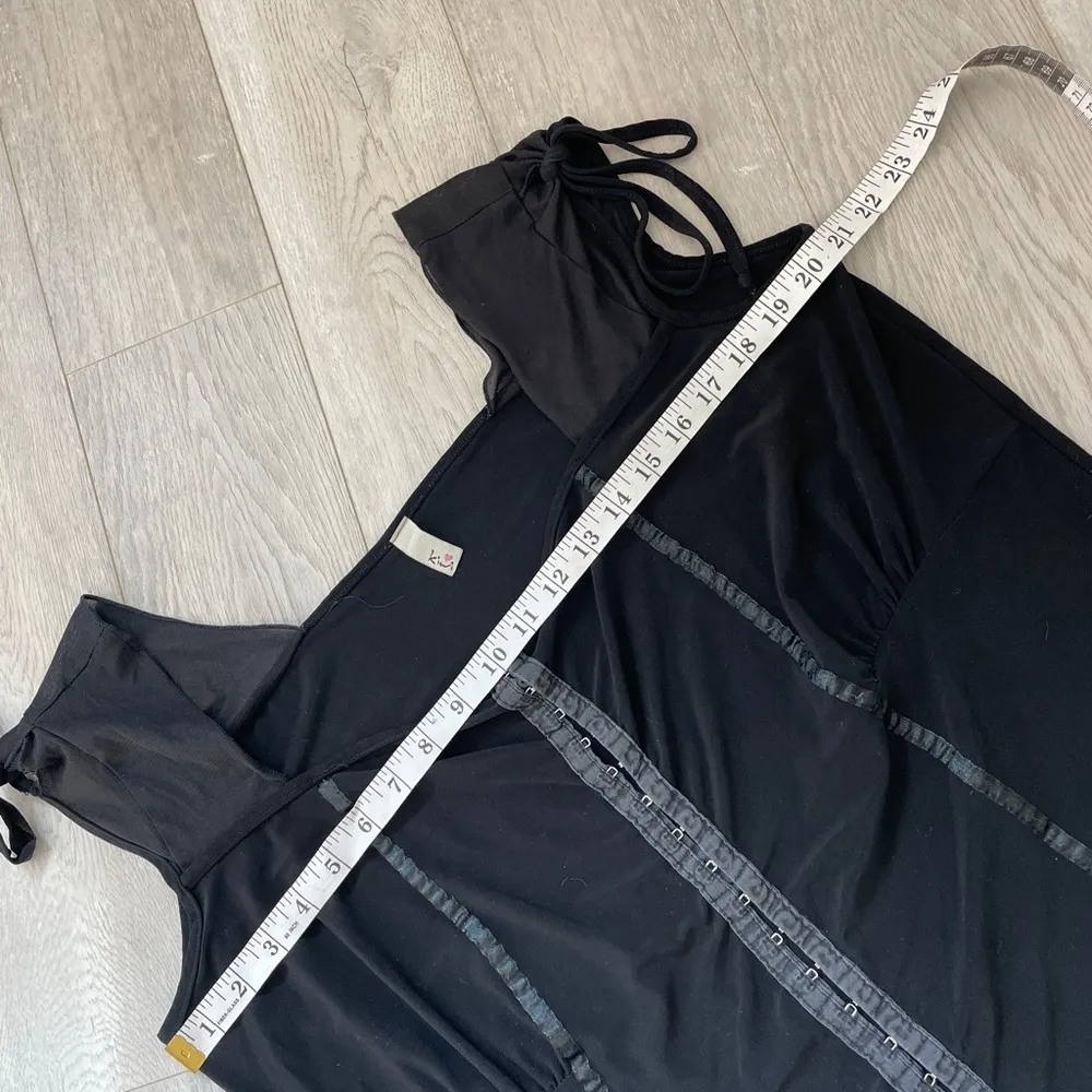 Kiwi Goth Corset Tank Top womens Black (xxlarge) sheer mesh tie witchy punk dark Size XXL - Image 2