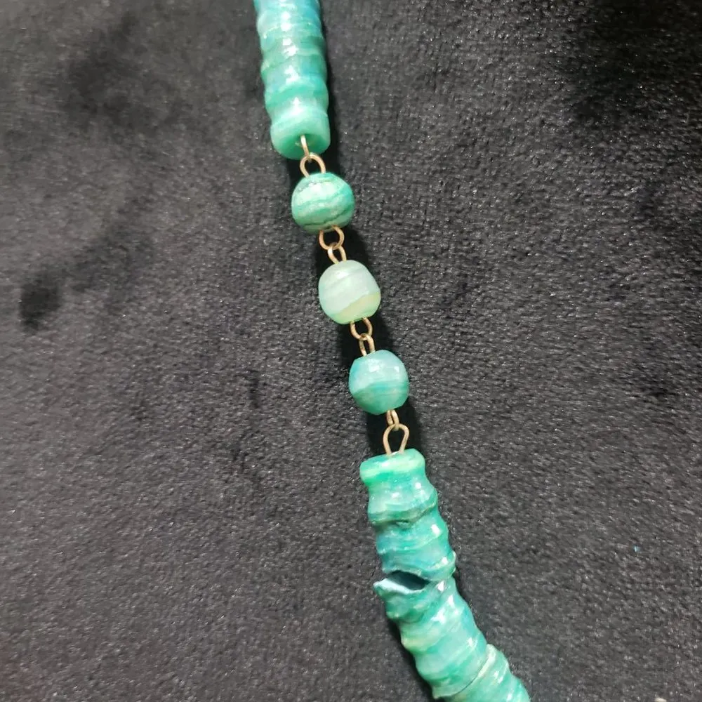 Womens Fashion Ocean Turquoise Color Necklace Chunky Beaded Pendant Necklace Blue - Image 5