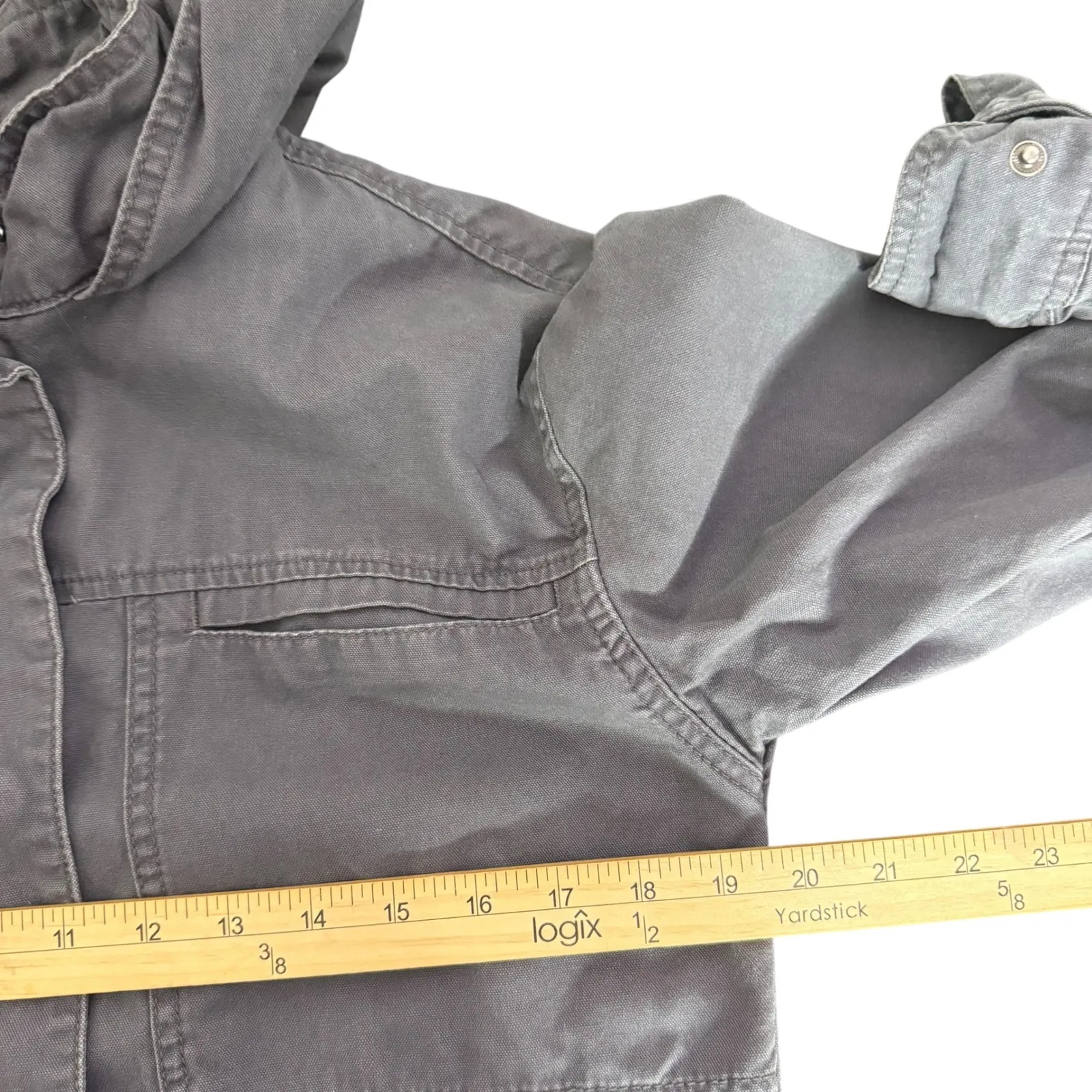 Universal Thread Utility‎ Field Hooded Jacket Women Size S Gray Distressed Gorp - Image 11