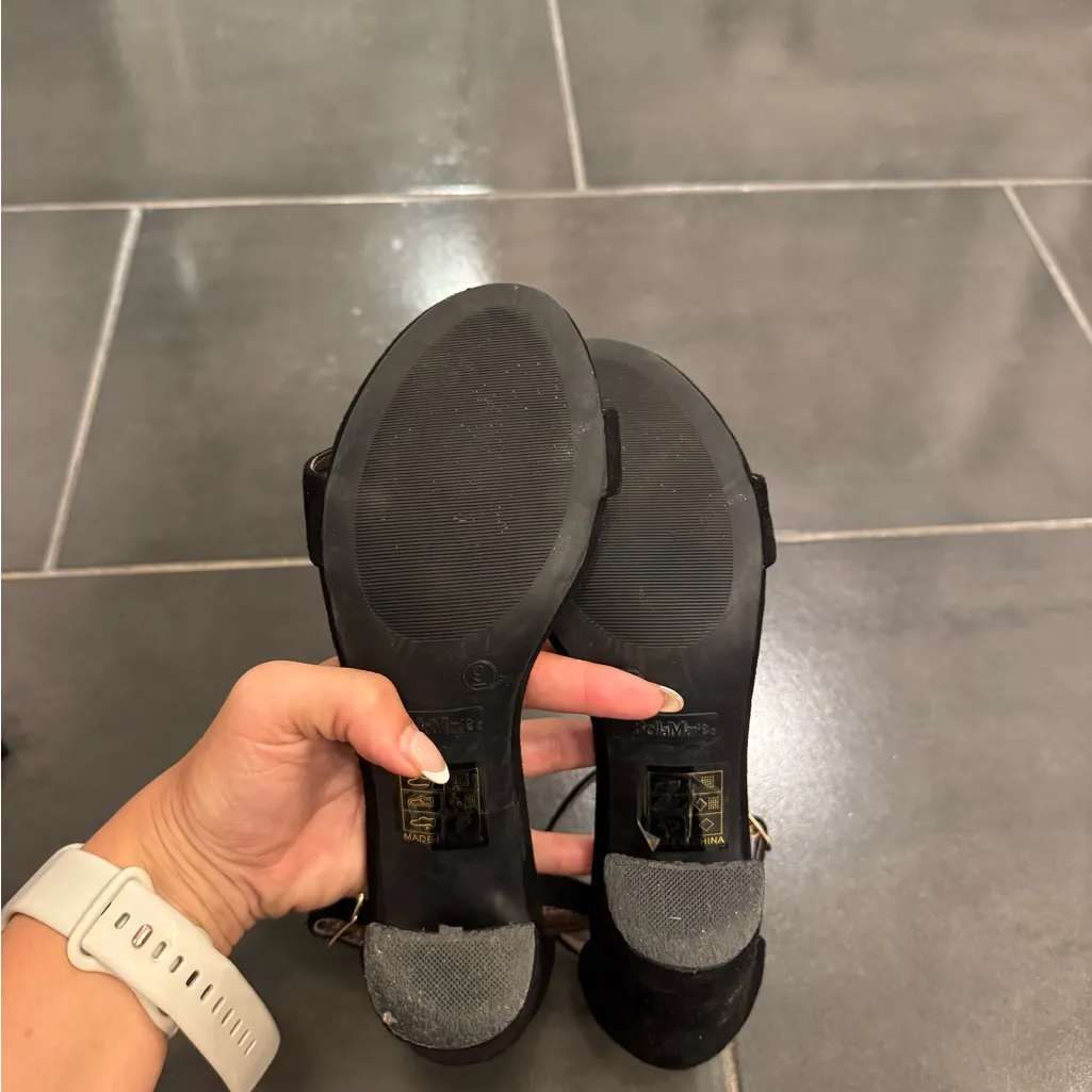 Lulu's Classic Black Ankle Strap Heels Size 9 - Image 4