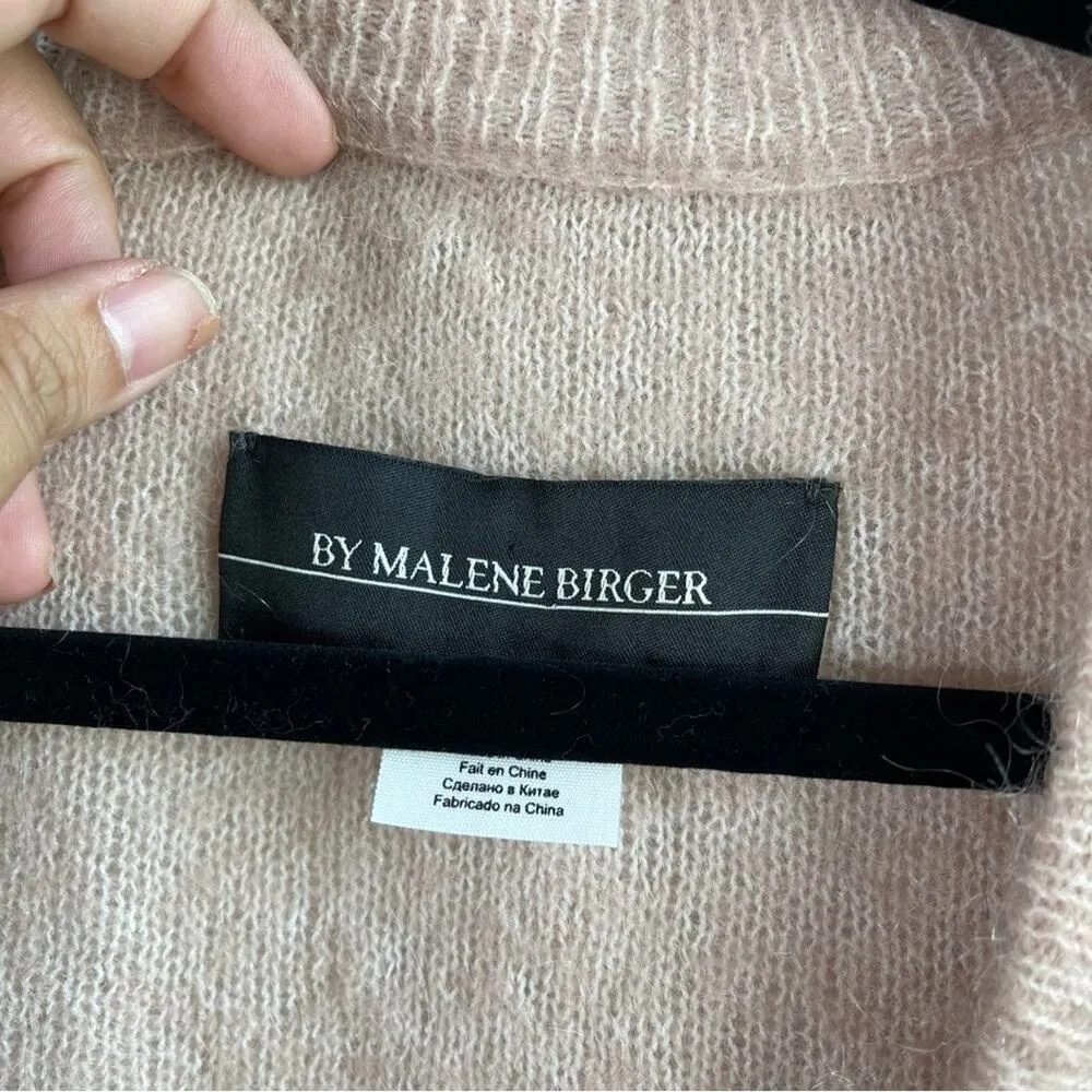 Marlene‎ Birger kid mohair wool blend V neck sweater XS minimalist quiet luxury Pink - Image 4