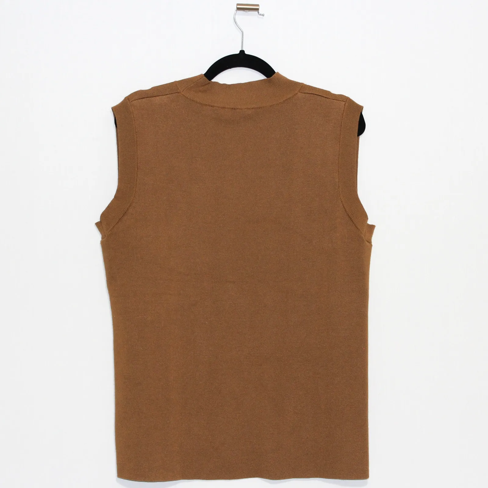 Cyrus Light Brown Sleeveless Knit Top Size Large - Image 3