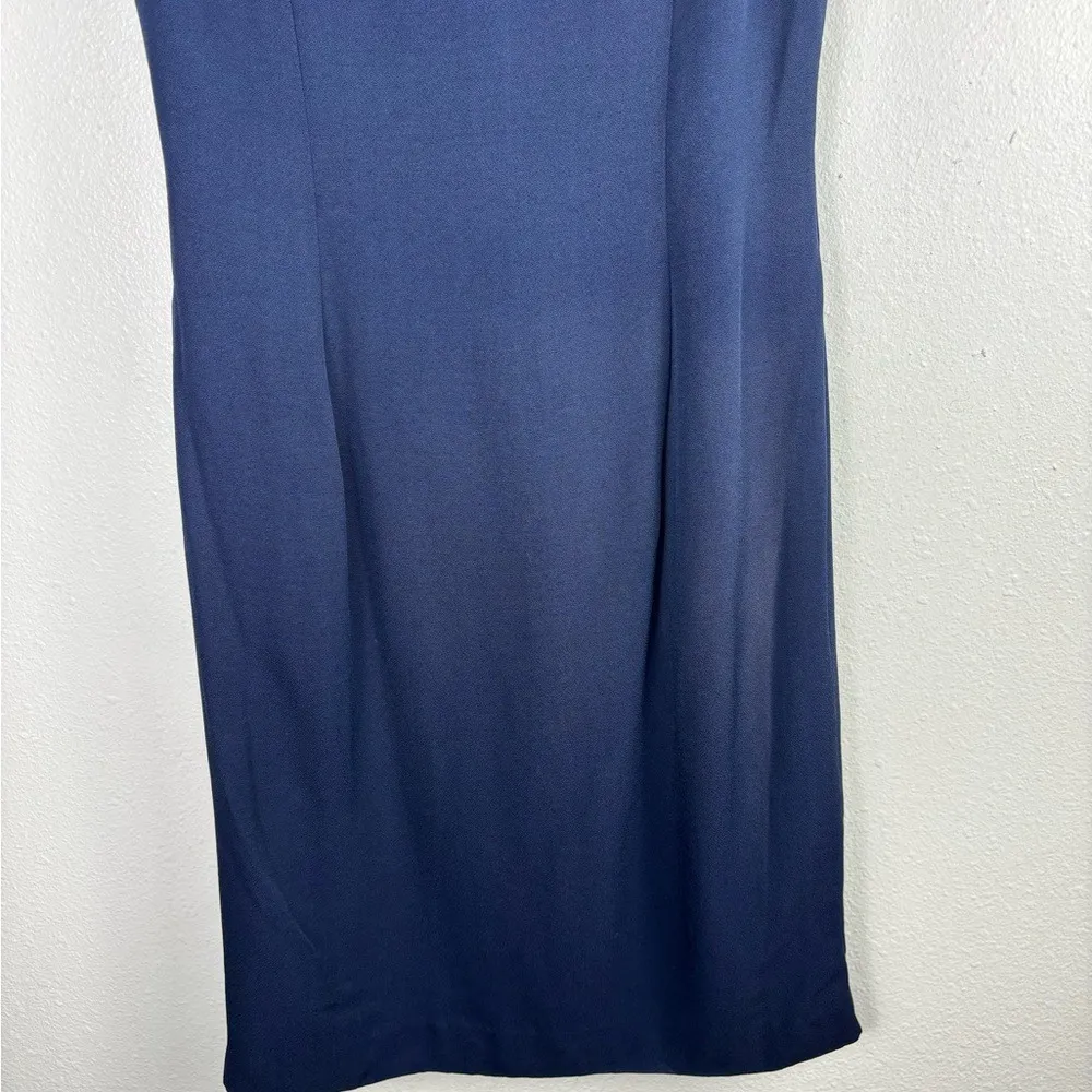 Scott McClintock Vintage Size 6 Navy Blue Knee Length Sheath Dress Modest Formal - Image 4
