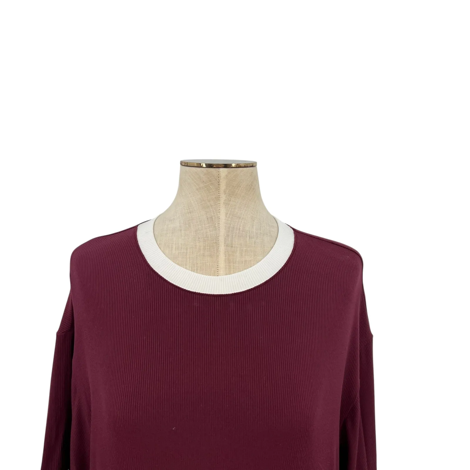 Skims Soft Lounge Ringer T-Shirt Long Dress Maxi‎ Maroon Red Size Small - Image 5