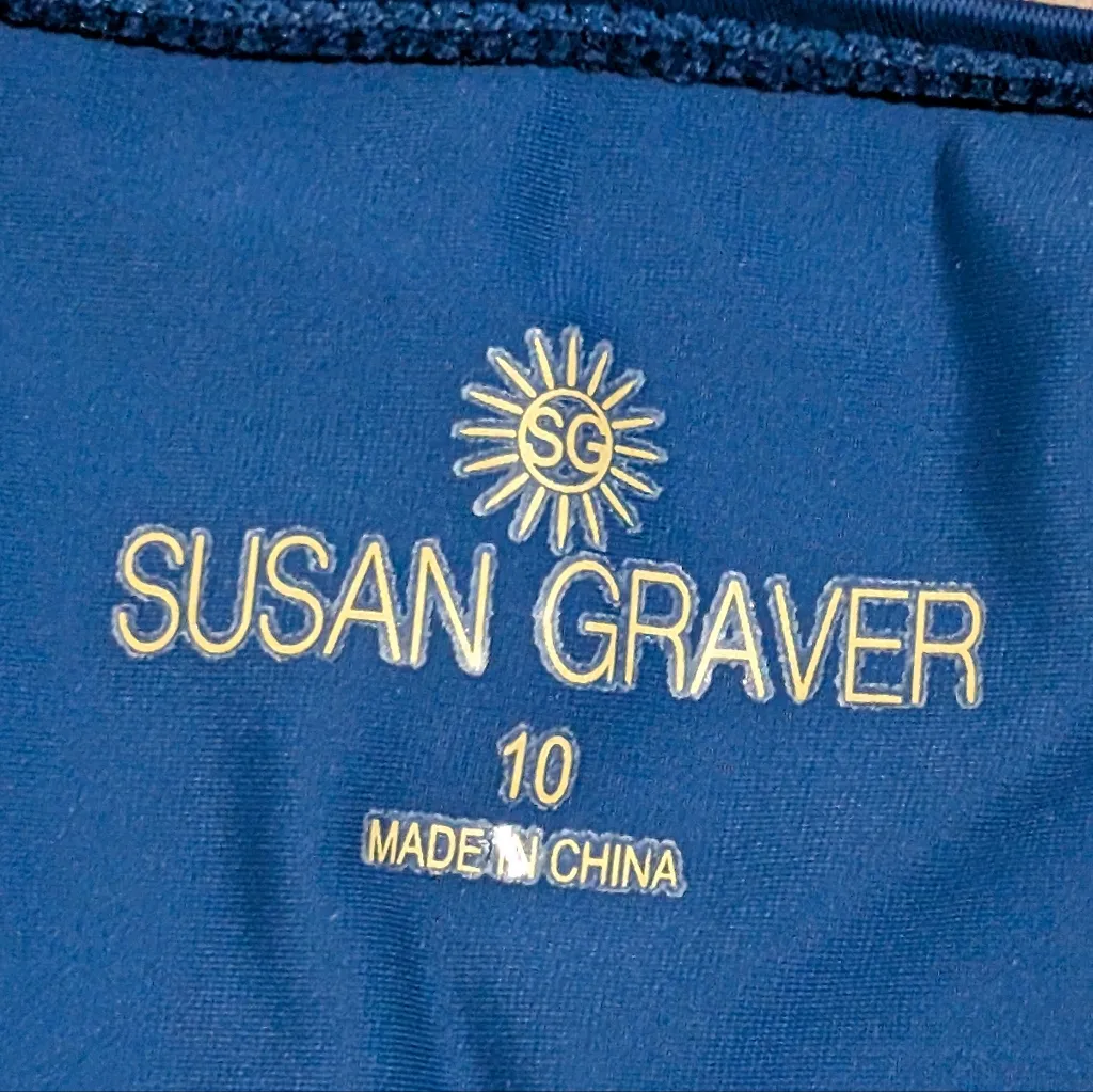 Susan Graver Womens Size 10 M Swimwear Swimdress Swim Suit Blue 1 Piece - Image 3