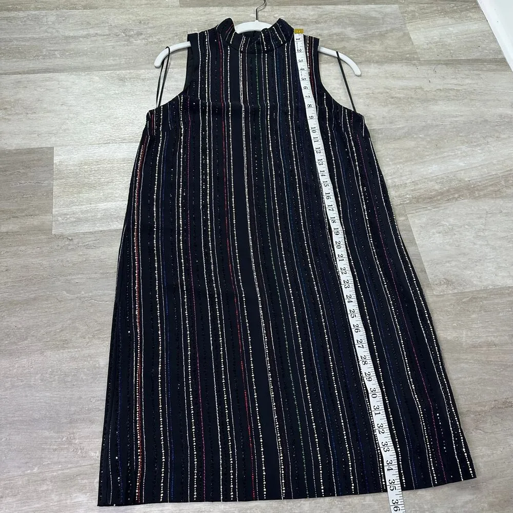 Trina Turk Logan Dress Mini Sleeveless Embellished Rainbow Stripe Size 2 - Image 10