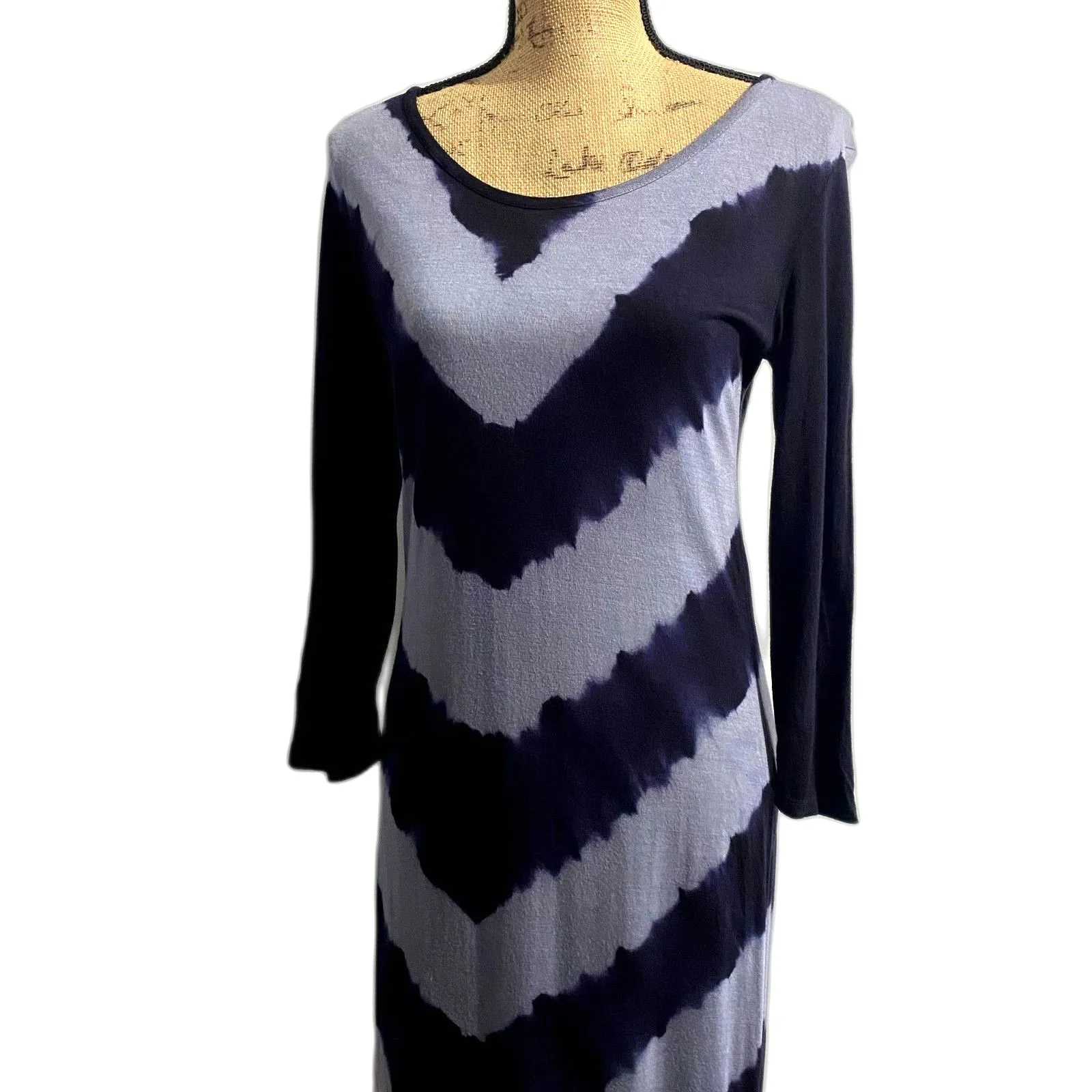 NWT Romeo & Juliet Couture Tie Dye Maxi Dress‎ Navy Gray Size Medium - Image 2
