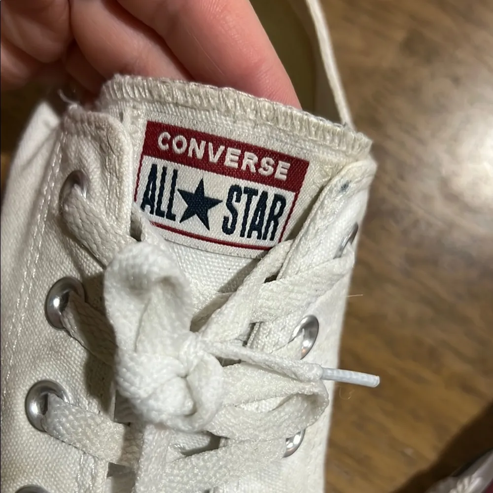 Converse White Sneakers with Red Trim - Image 2