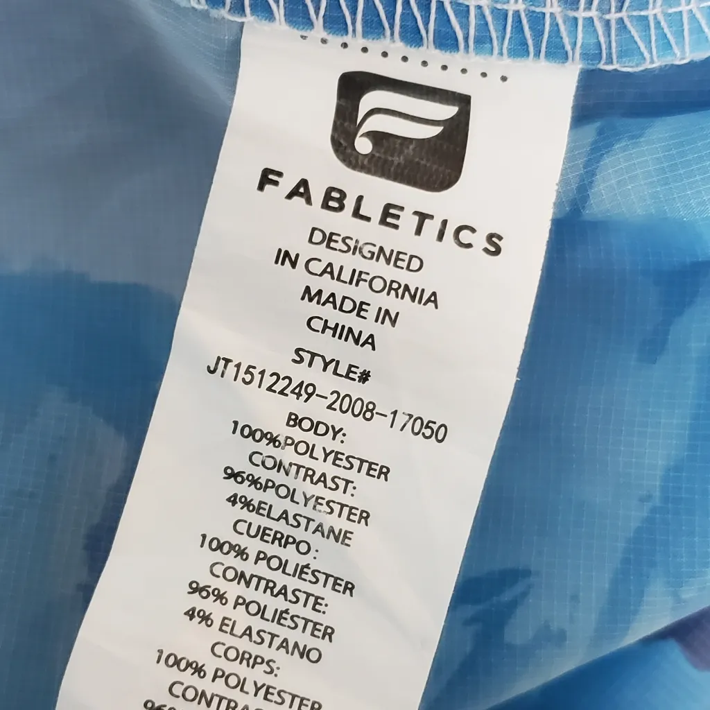 Fabletics Sporty Windbreaker Jacket,‎ Blue and White Size L - Image 7