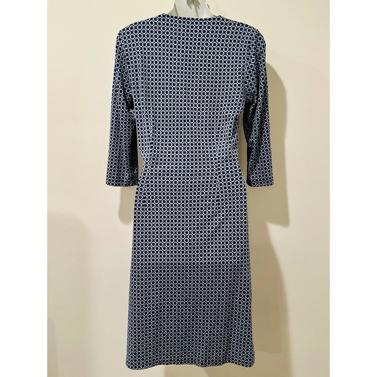 J. McLaughlin Twist Front Silk Blend Geometric Pattern Dress Size M Medium EUC! - Image 3