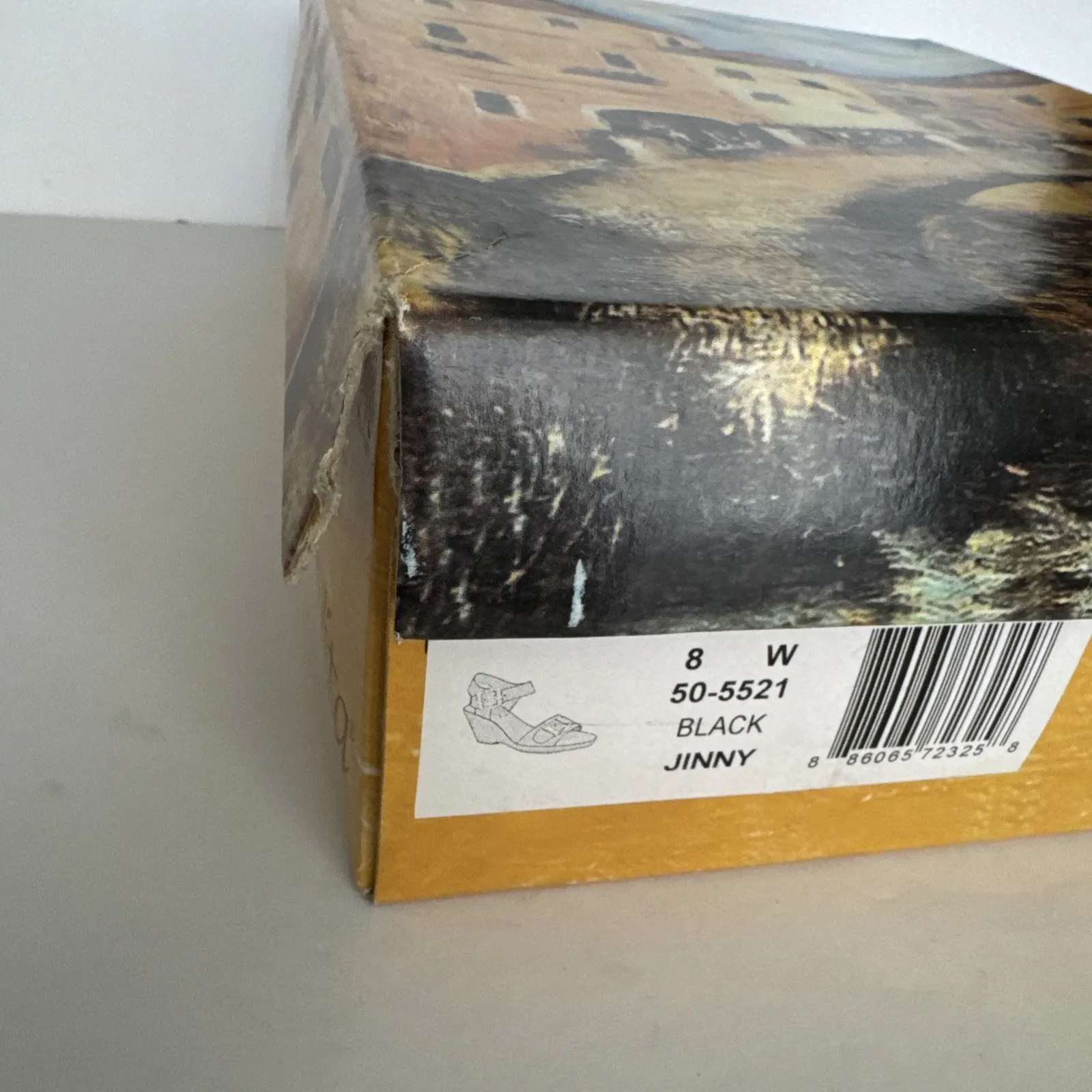 Bella-Vita Wedge Heels Jinny Black Gold Metal Buckles Neutral Gothic Size 8 Wide - Image 10