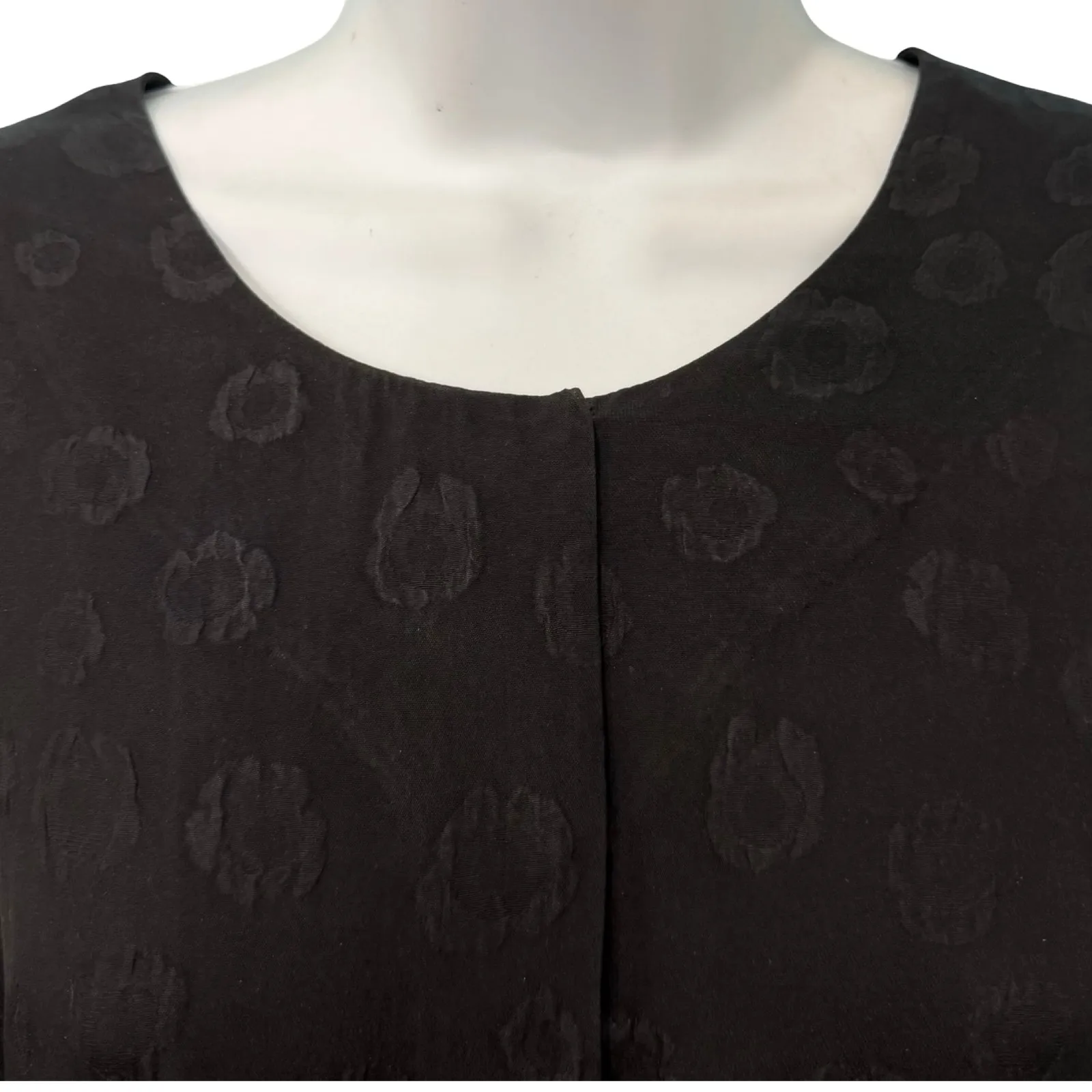 & Other Stories Black Burnout Silk Bracelet Sleeve Belted Midi Dress sz 36 / S - Image 12