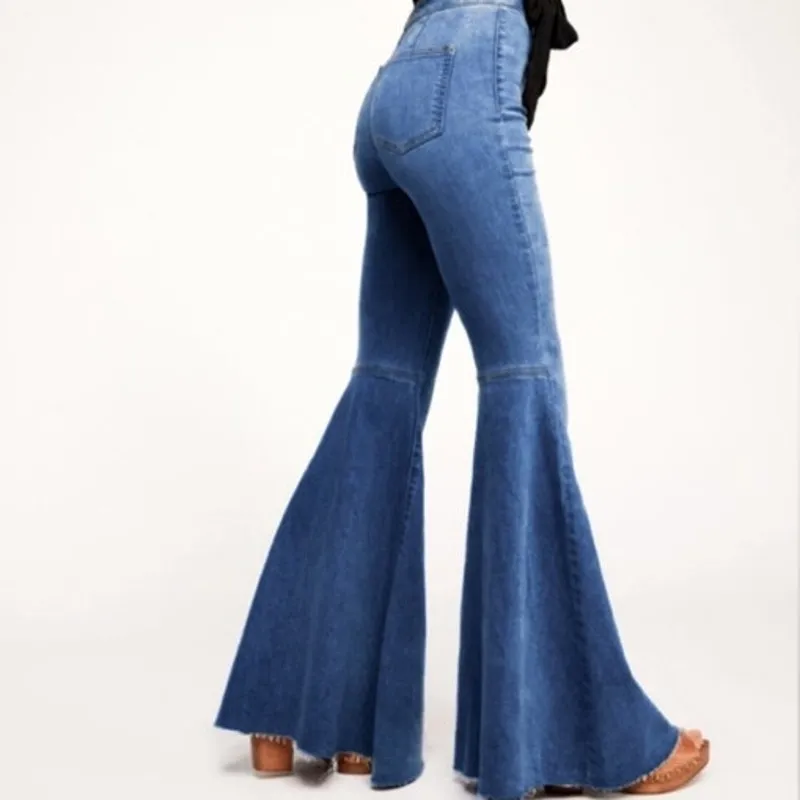 Free People Jericho Blue Just Float On Flare Jeans Sz 26 NWT - Image 6