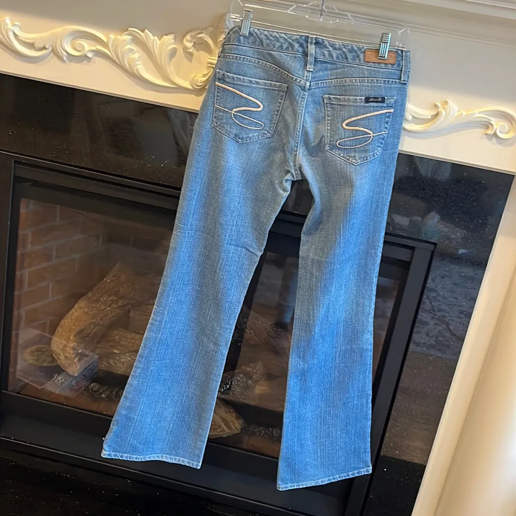 Comfy!  Jeans Flare Seven7 Womens 28 Denim - Image 10