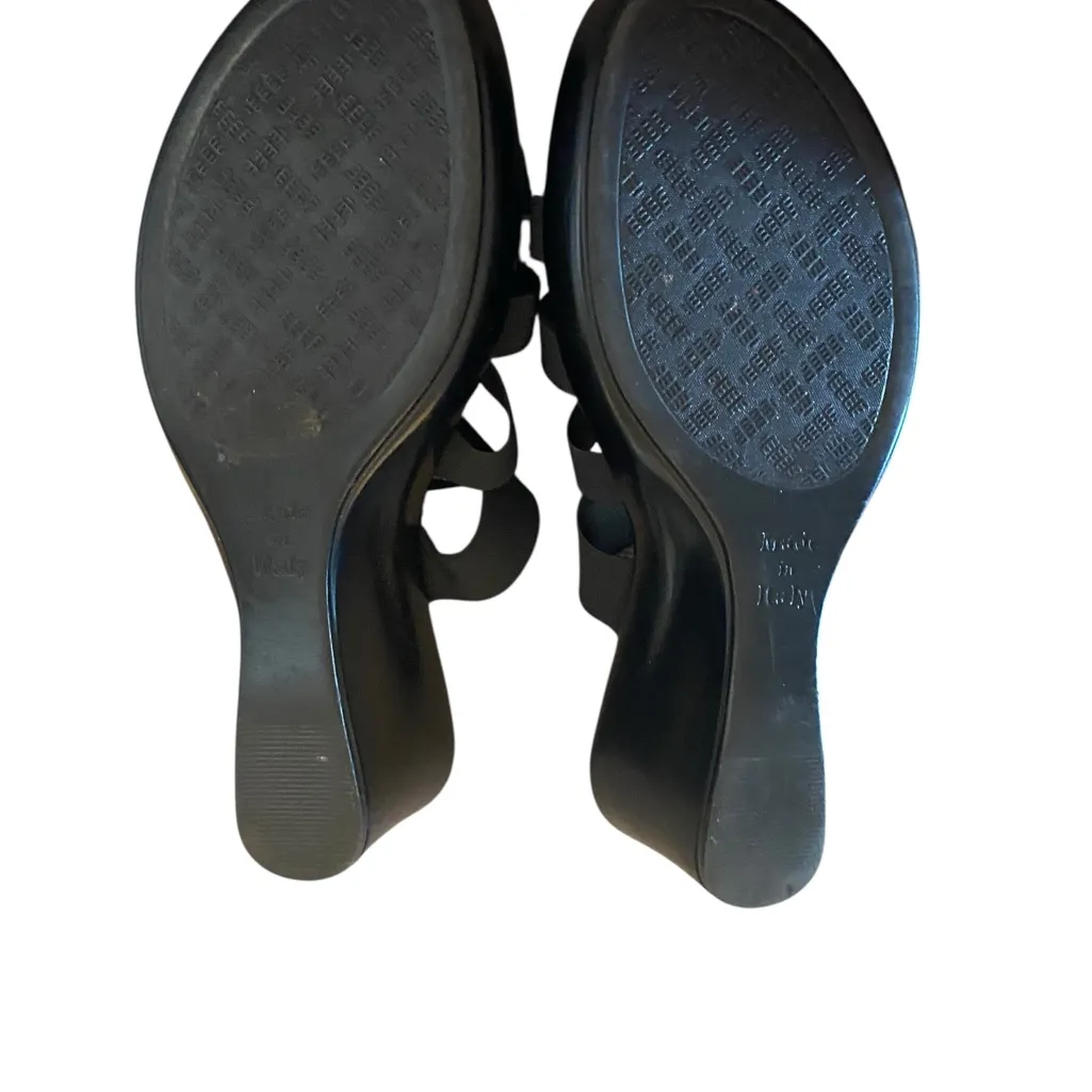 Italian Shoemakers Black Wedge rhinestone Sandals heels - Image 6