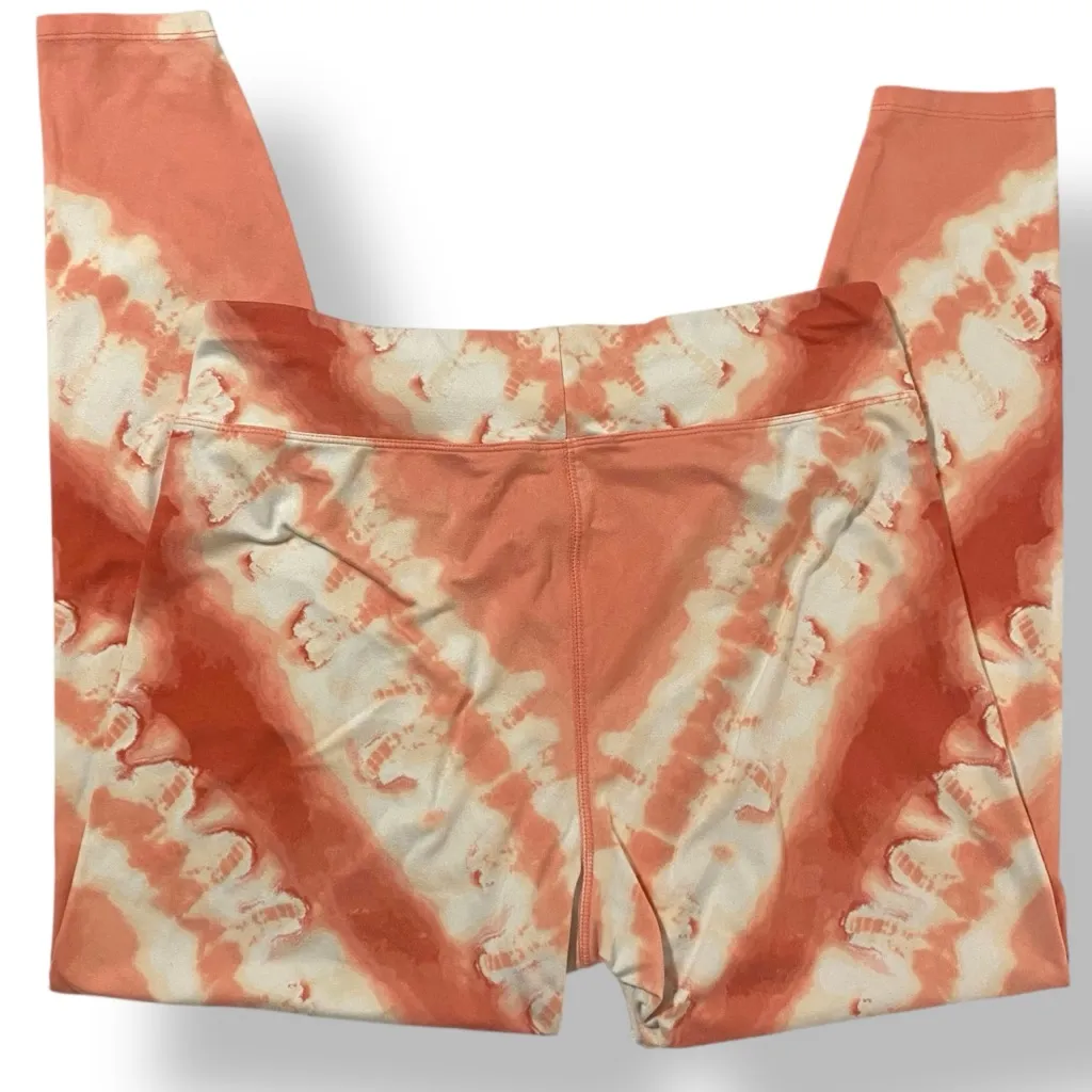 🎈New Directions Studio Petite L Peach Coral Tie Dye High Waist Leggings Orange Size undefined - Image 3