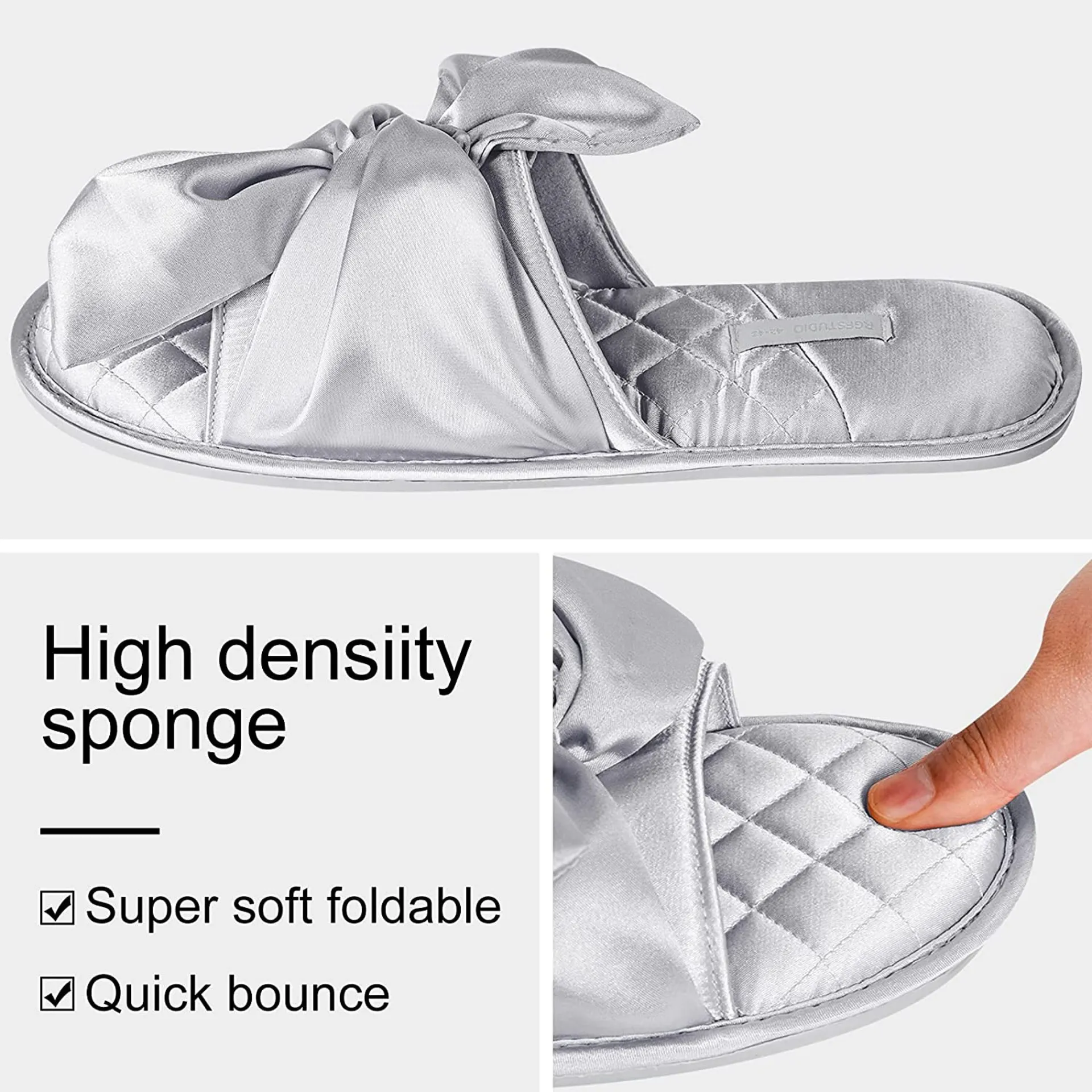 Open Toe Bow Slip On Slides Slippers Sandals Anti - Image 5