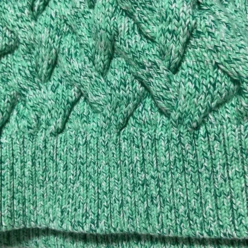 Lands End 100% cotton sweater medium crew neck cable knit sweater ribbed stretch - Image 4