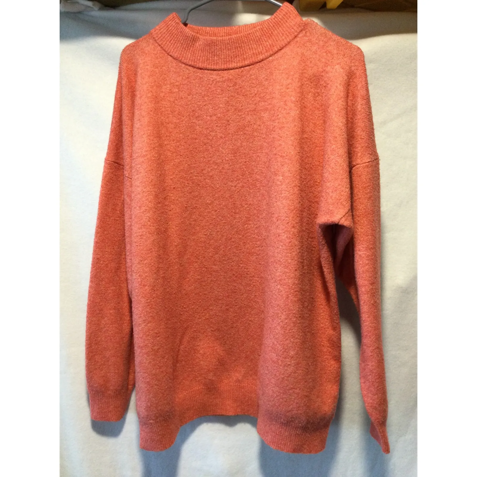 Orange Mock Neck‎ Cozy Knit Sweater Long Sleeve Casual Everyday Comfort Size M - Image 2