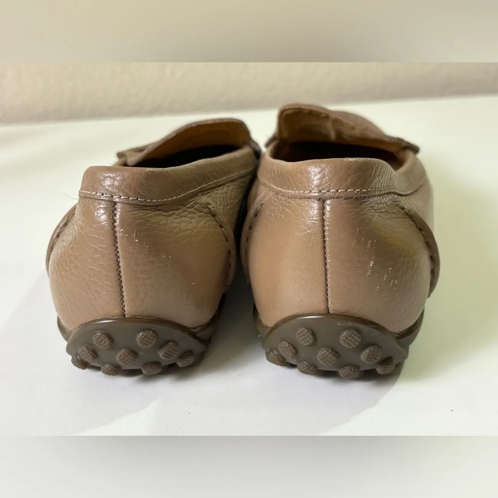 Vionic Marcy Leather Slip On Driving Loafer Moccasin in Tan Brownie Tumbled 7 - Image 3