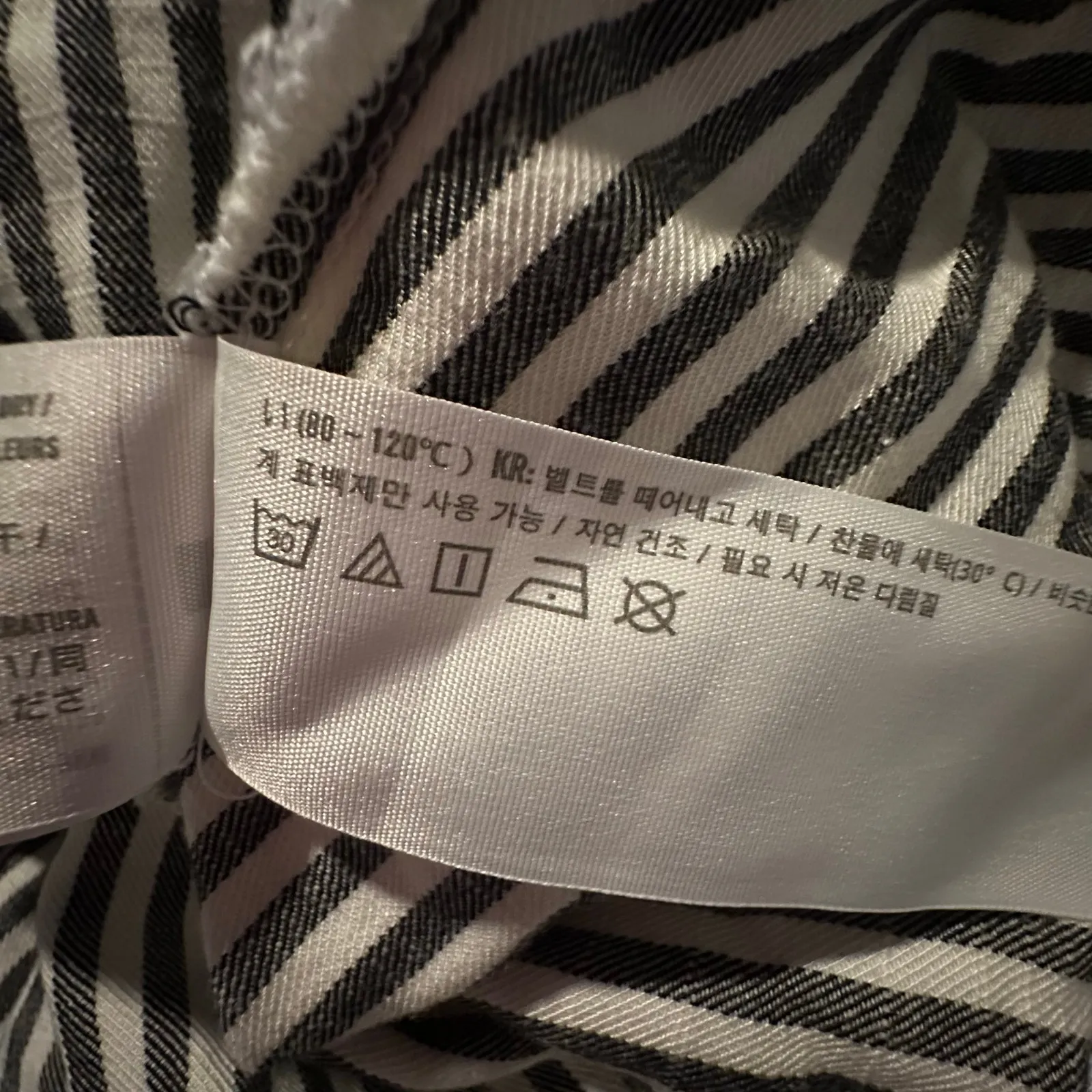 Abercrombie & Fitch Striped Shirt Dress XS Button Front Tie Waist Long Sleeve - Image 10