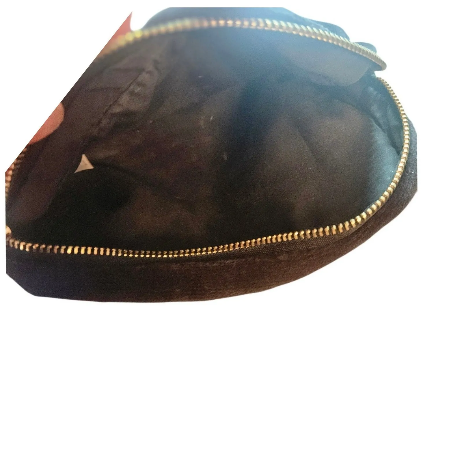Juicy Couture Black Velour Makeup Bag Pouch Cosmetic Organizer Gold Zipper - Image 2