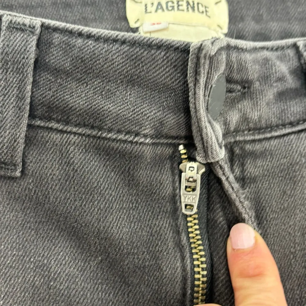 L’agence High Line Jeans in Black Onyx Distressed High Waisted Ankle 30 - Image 5